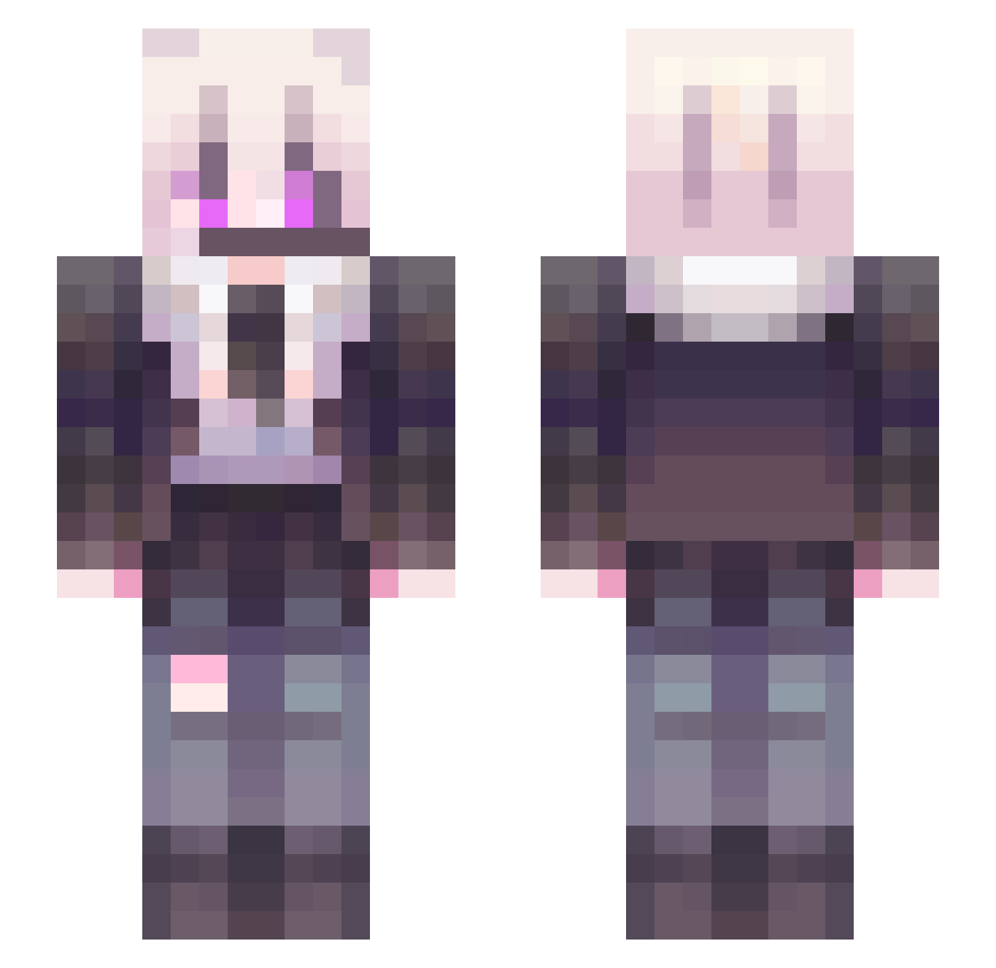 WineGlasses Minecraft skin, front and back view