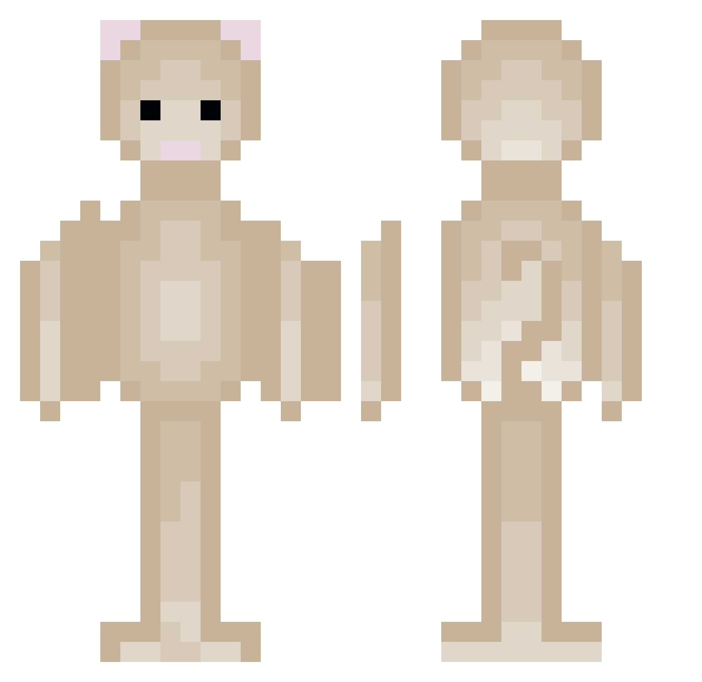 Tokubet Minecraft skin, front and back view