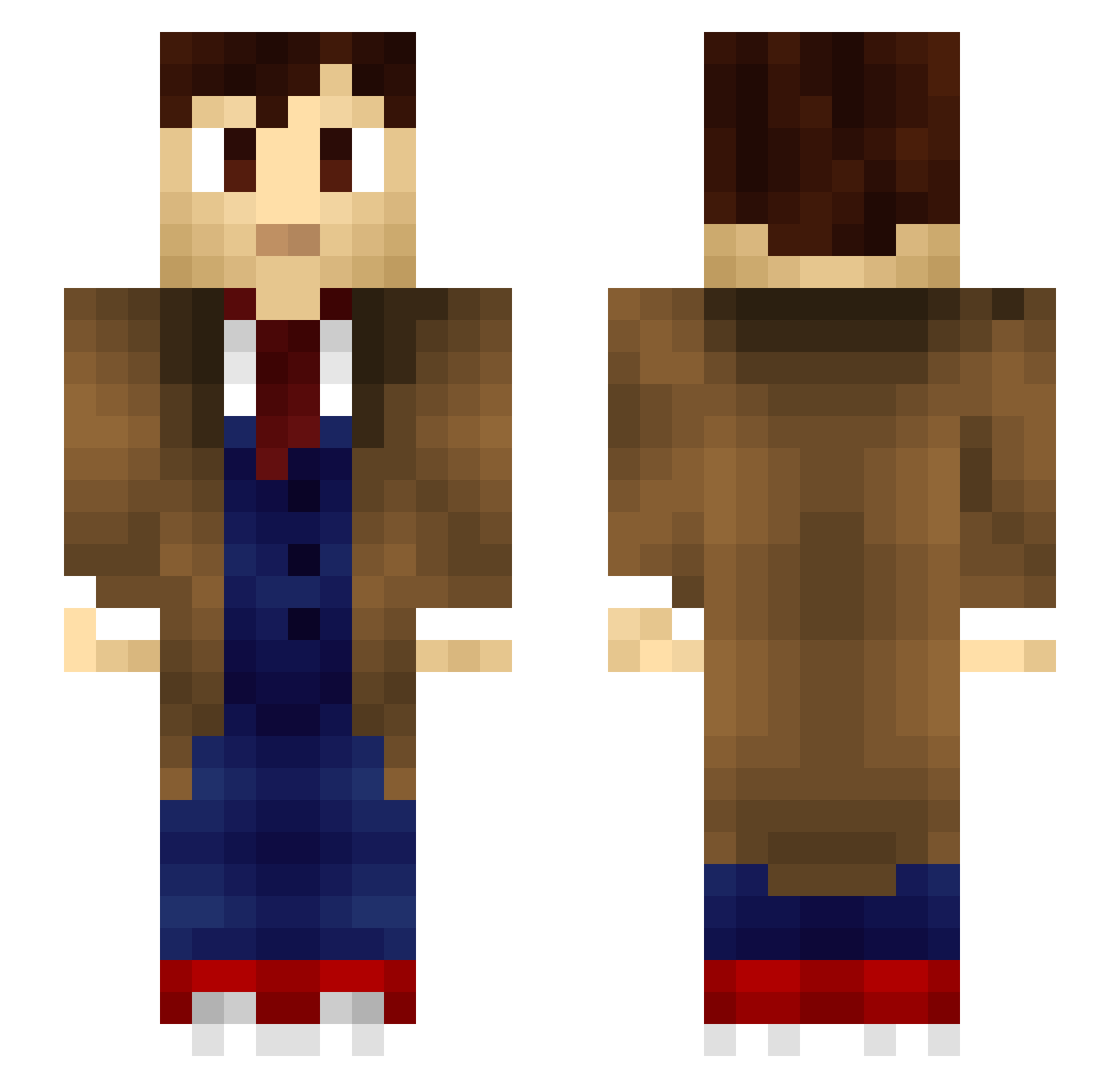 Choooken Minecraft skin, front and back view