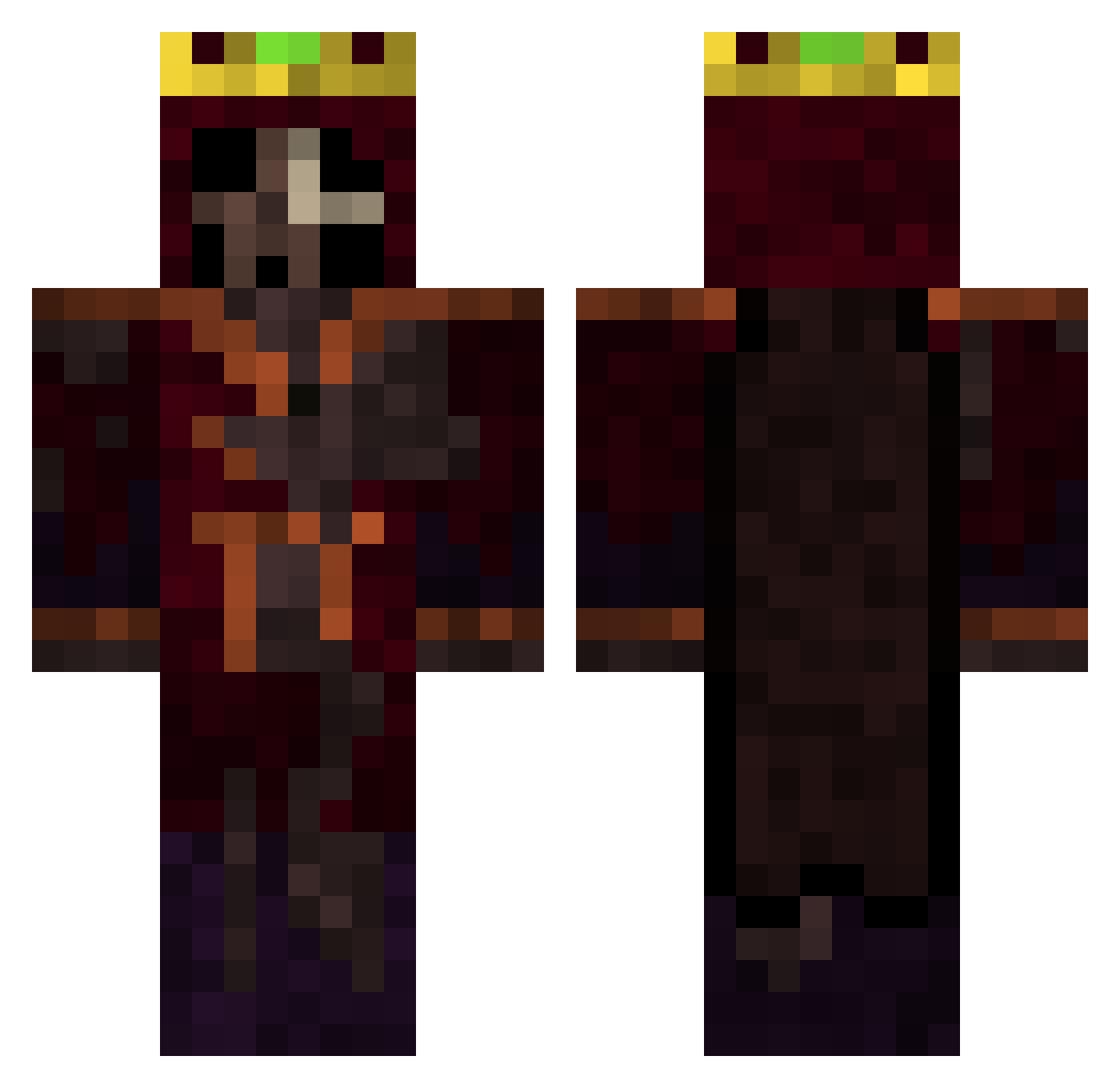 Qubik098MSI Minecraft skin, front and back view