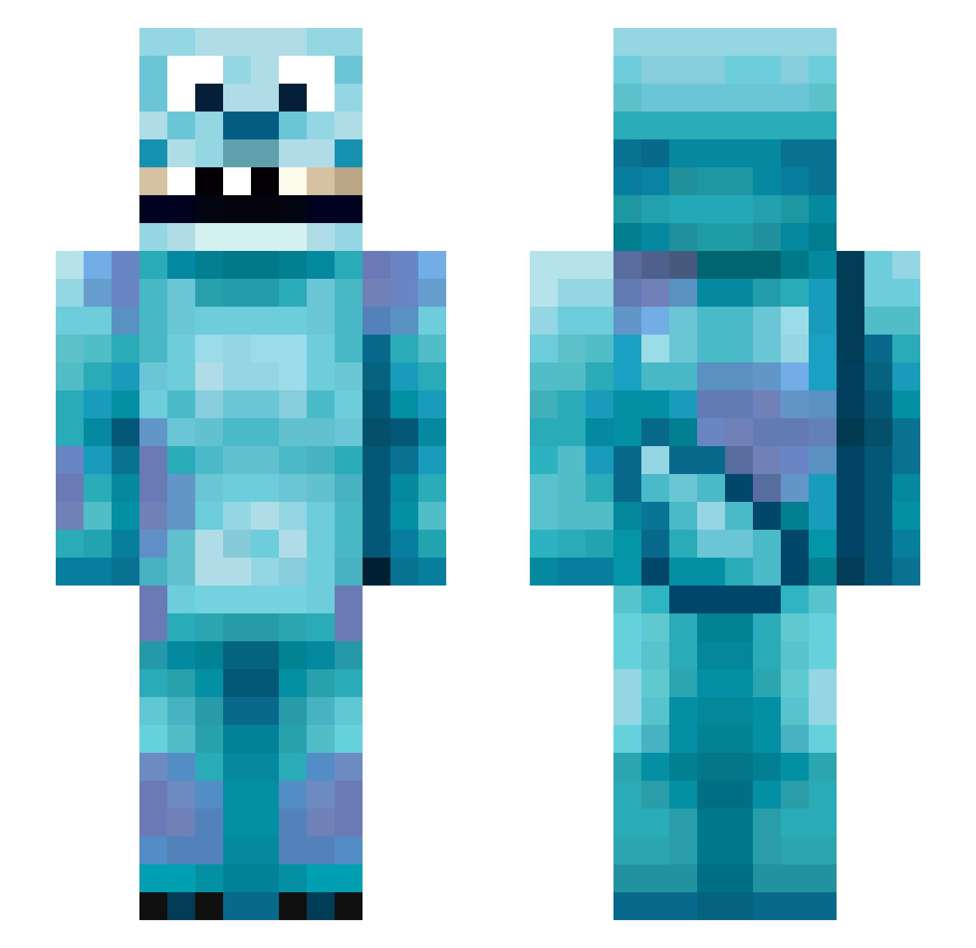 Life_Is_Music Minecraft skin, front and back view