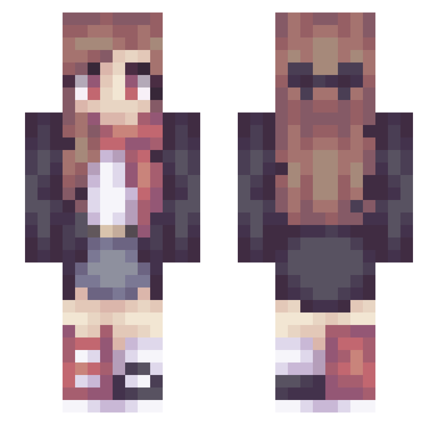UnwishingMoon Minecraft skin, front and back view