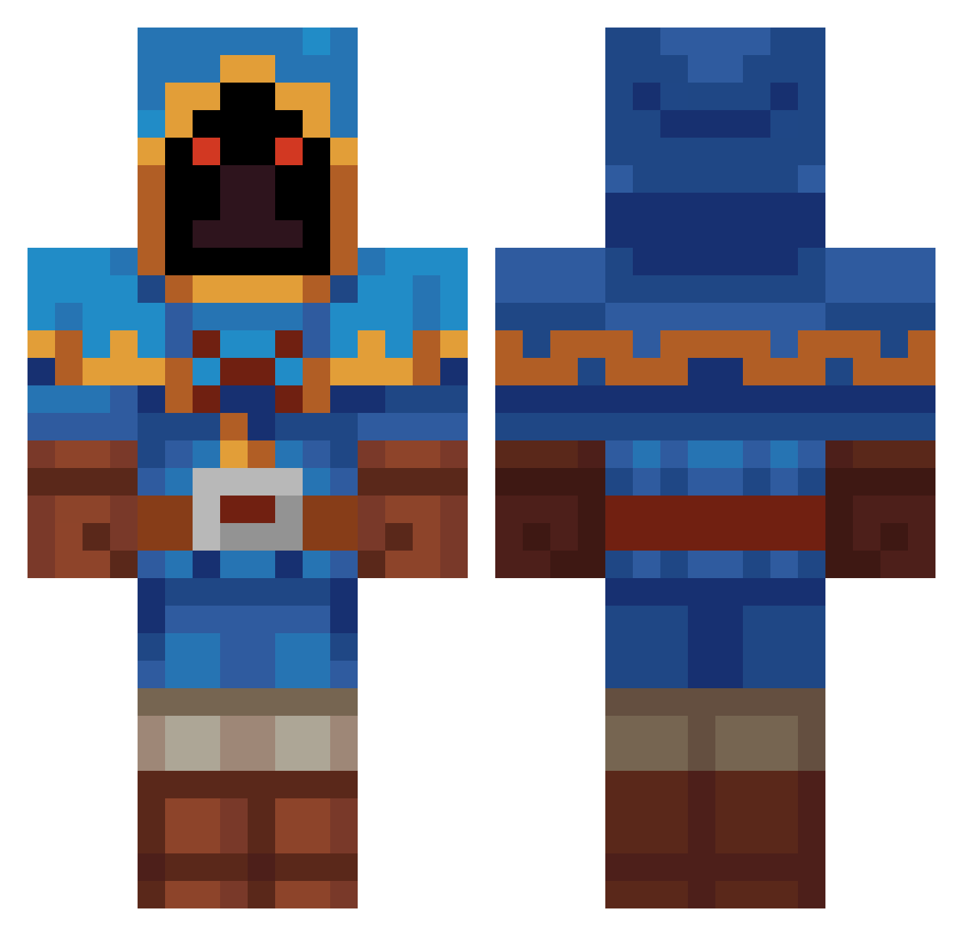 SnoopyP Minecraft skin, front and back view