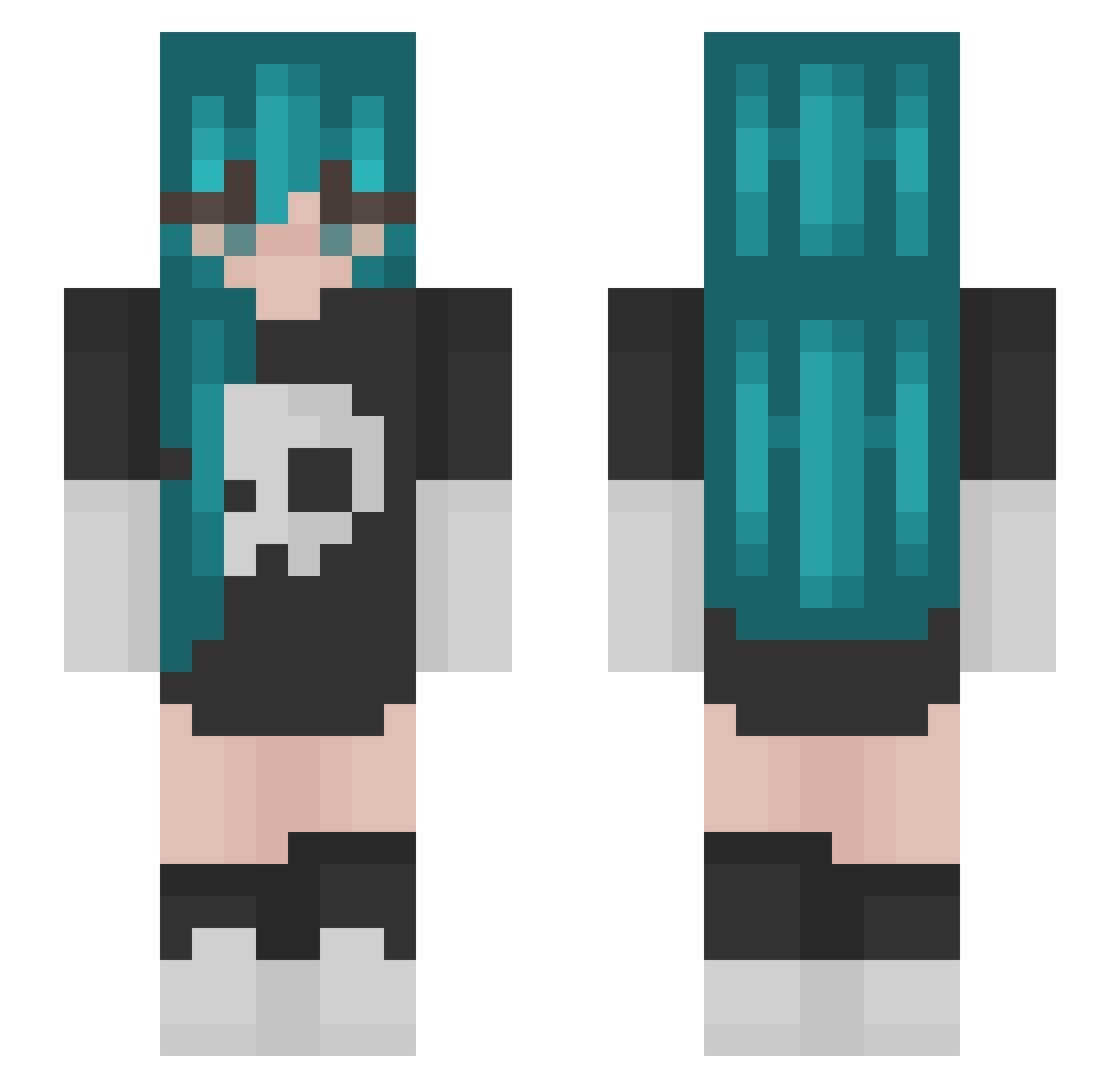 v1rtu4lv3nus Minecraft skin, front and back view