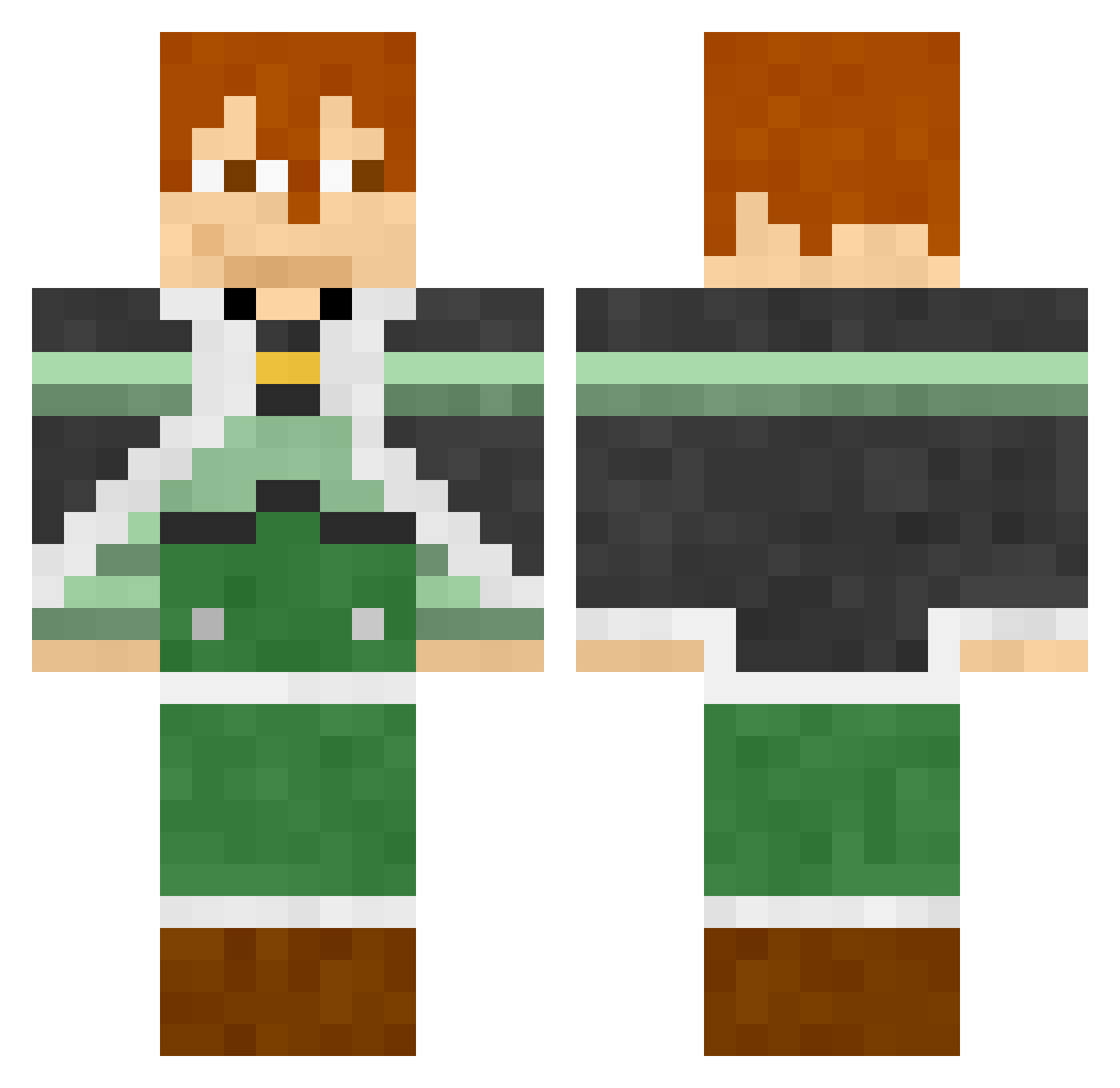hideecc Minecraft skin, front and back view