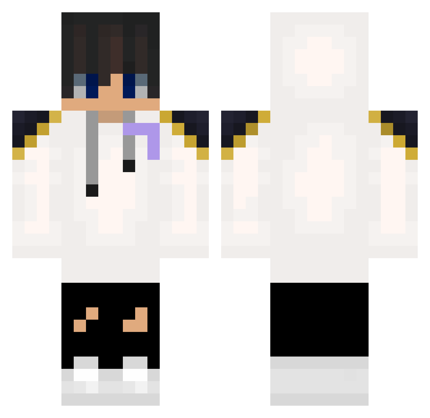 VectorPL123 Minecraft skin, front and back view