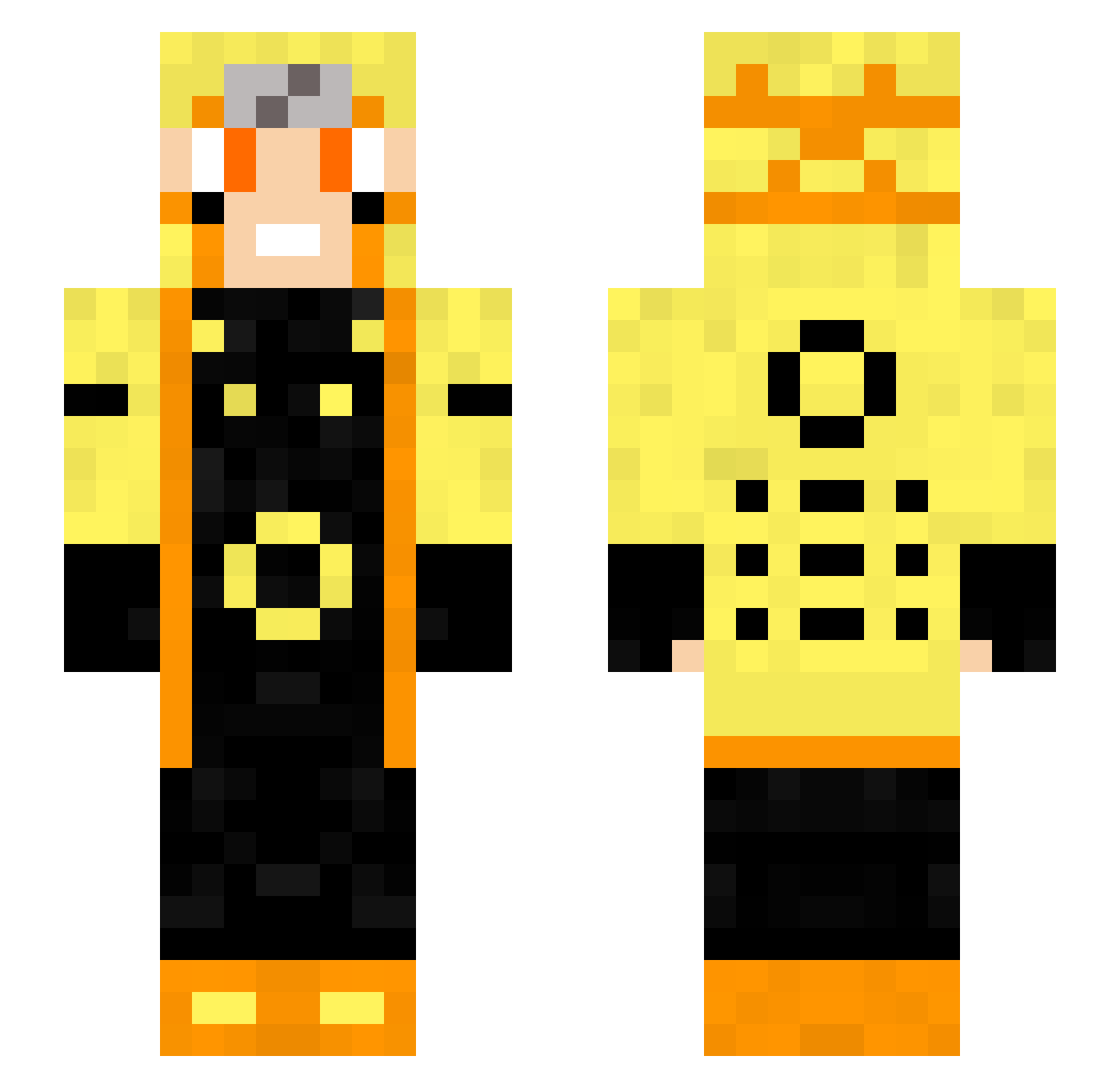 Venetus Minecraft skin, front and back view