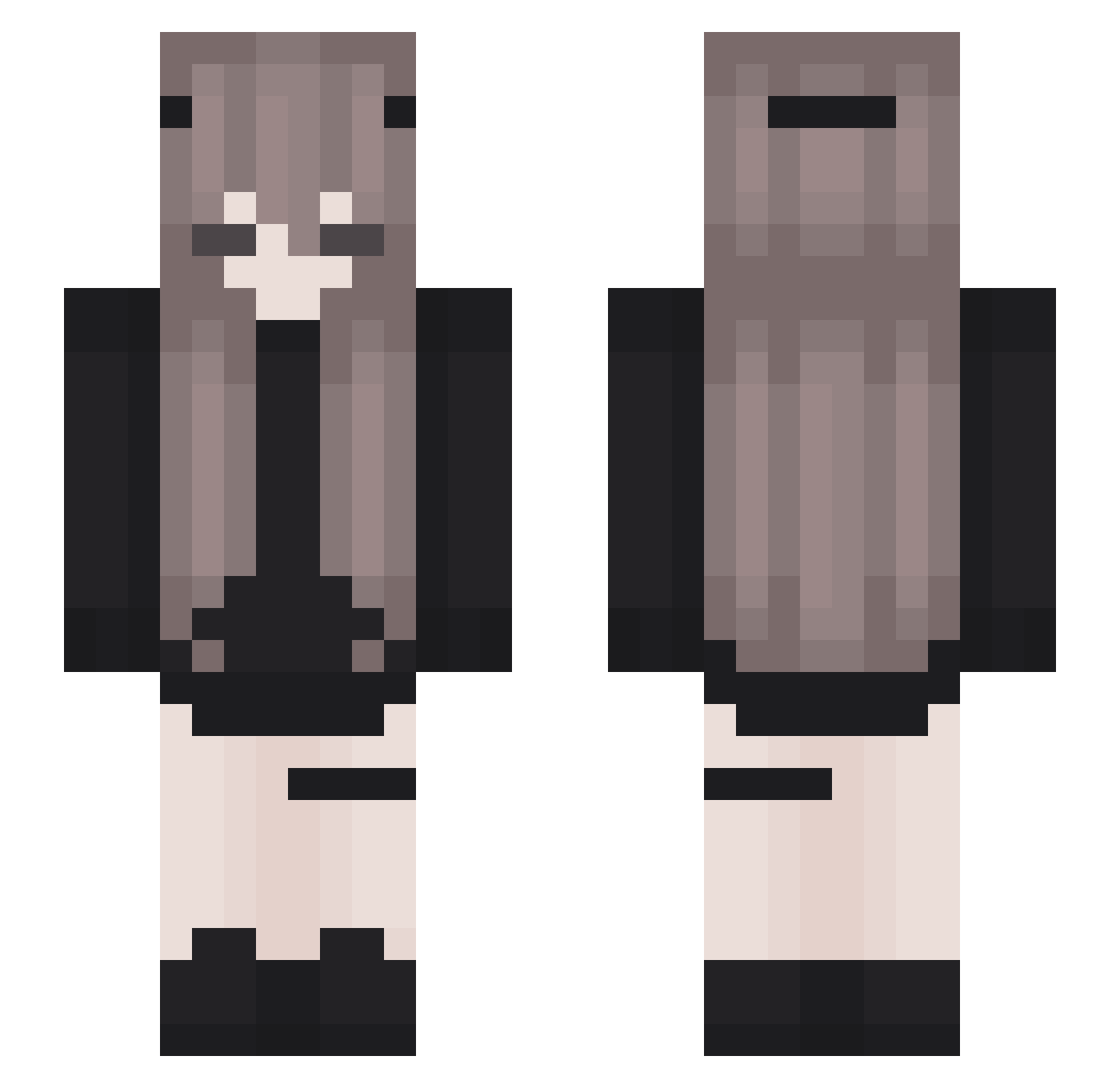 Counter749 Minecraft skin, front and back view