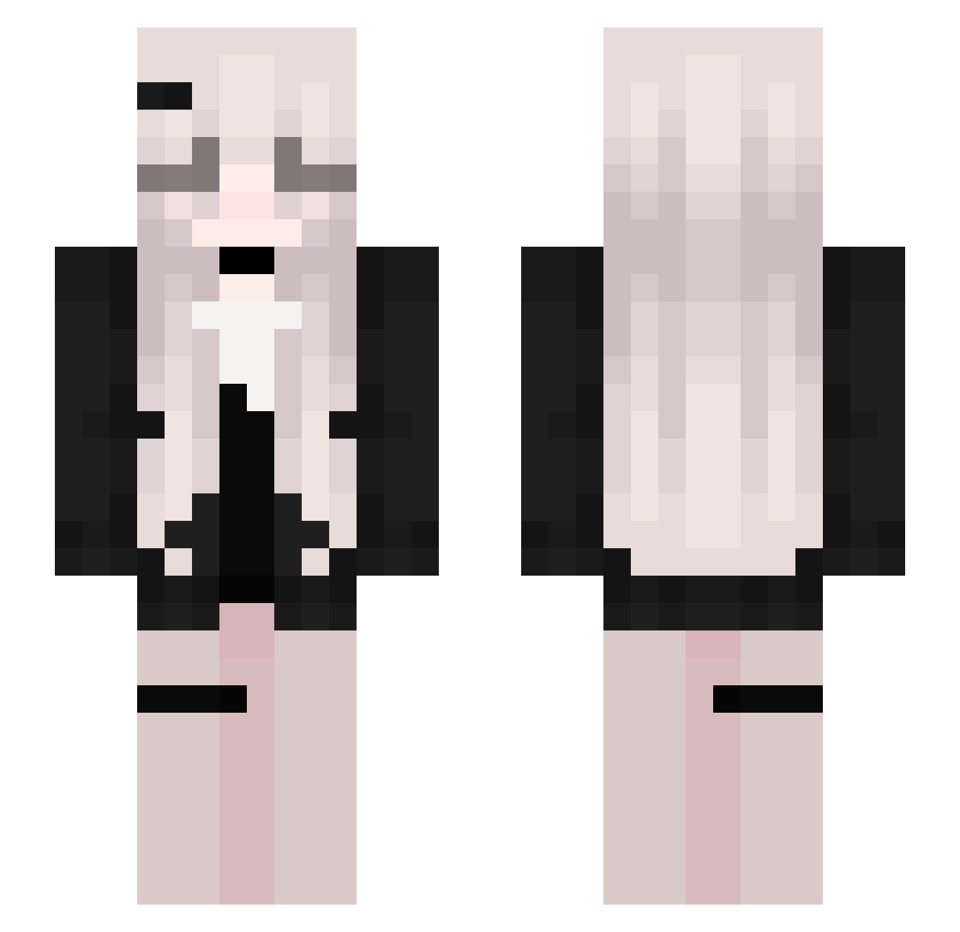 anxietyo Minecraft skin, front and back view