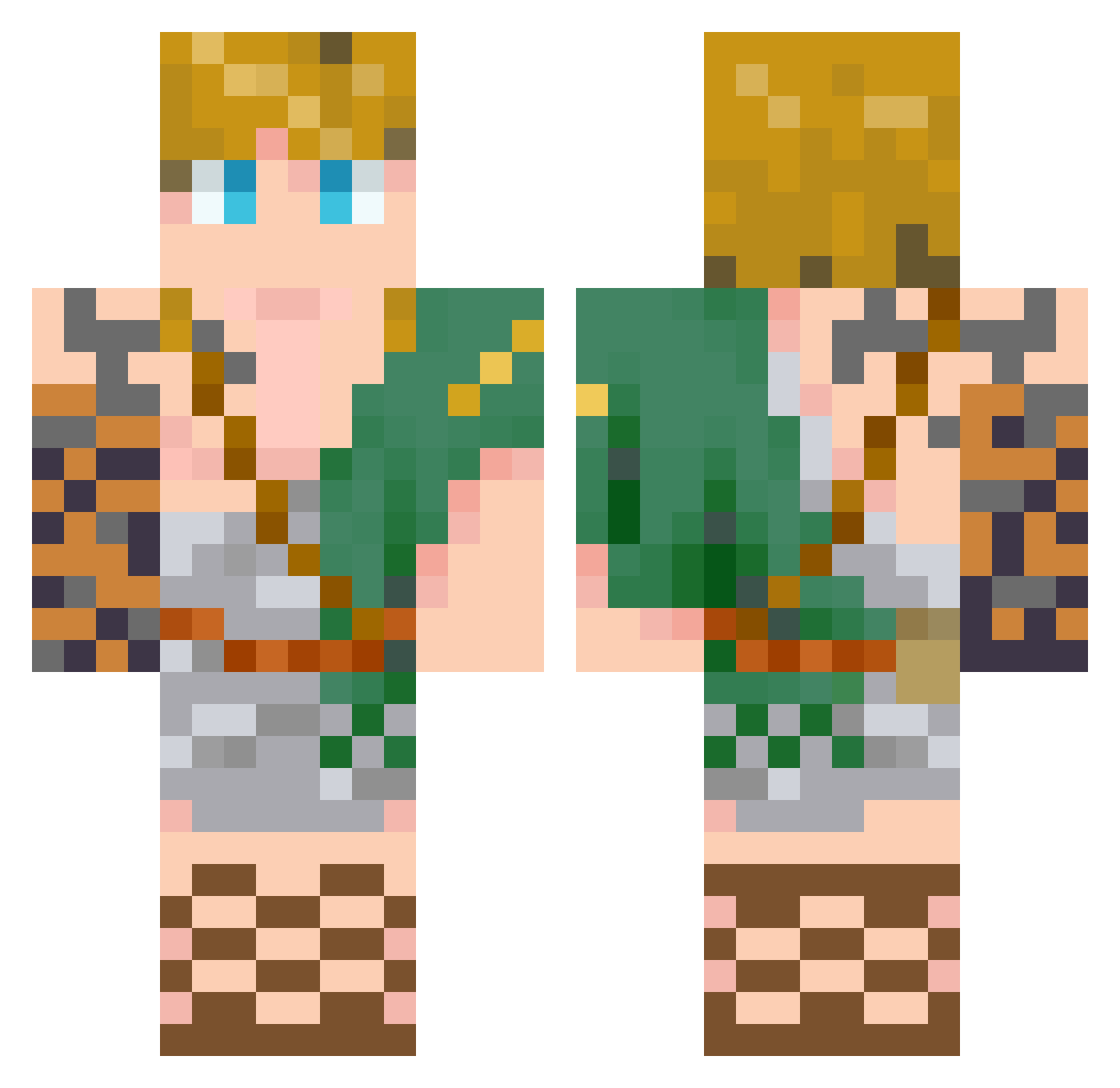 veetibox Minecraft skin, front and back view