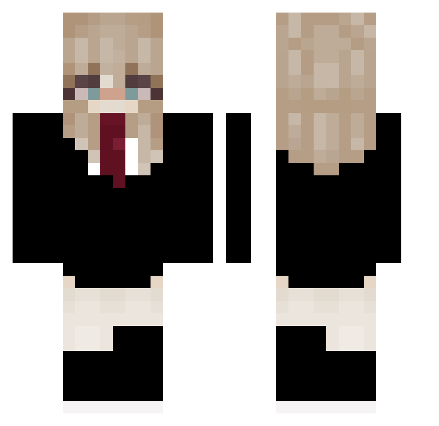 SarahLanzoni Minecraft skin, front and back view