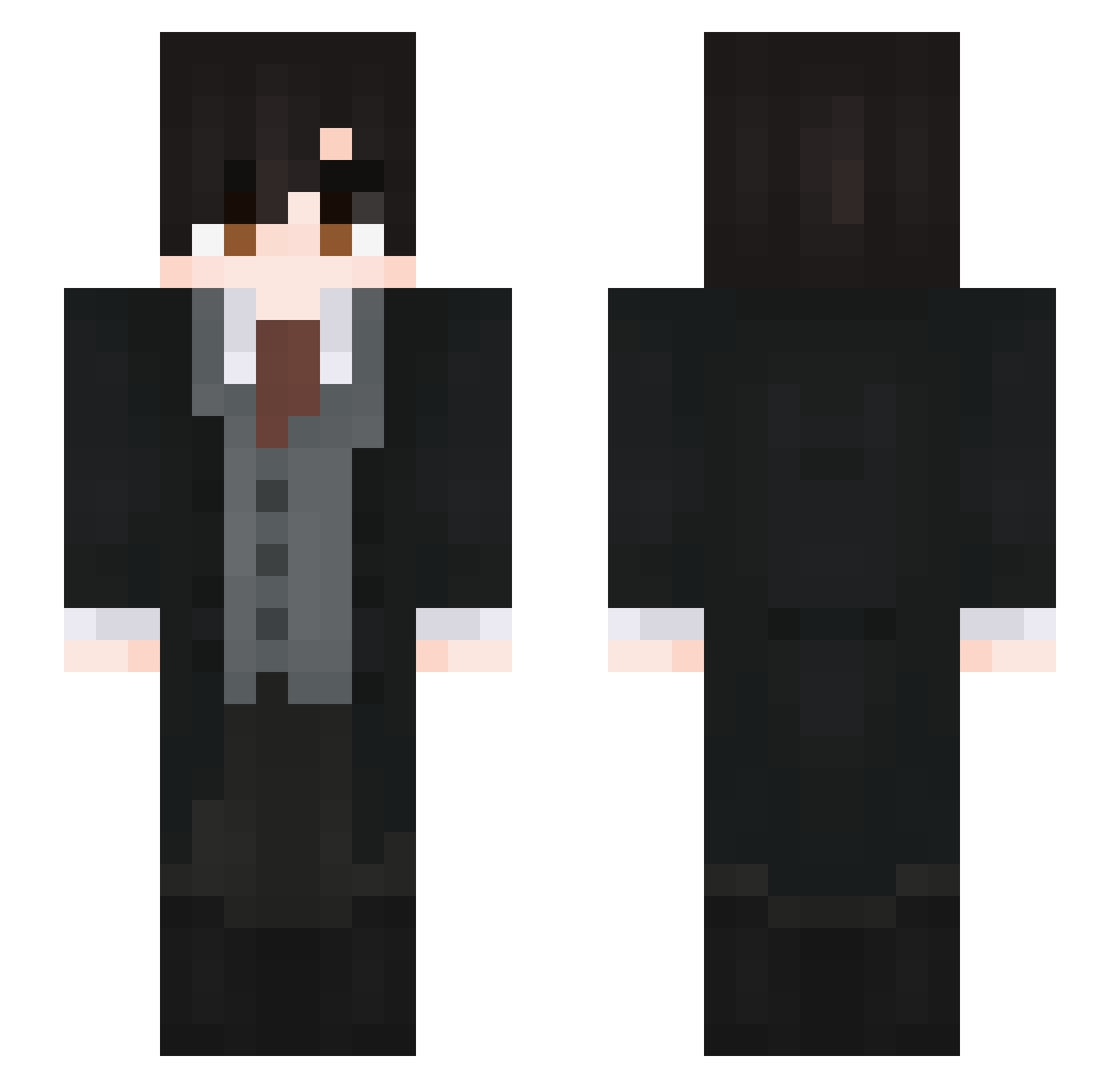 Wrutryu Minecraft skin, front and back view