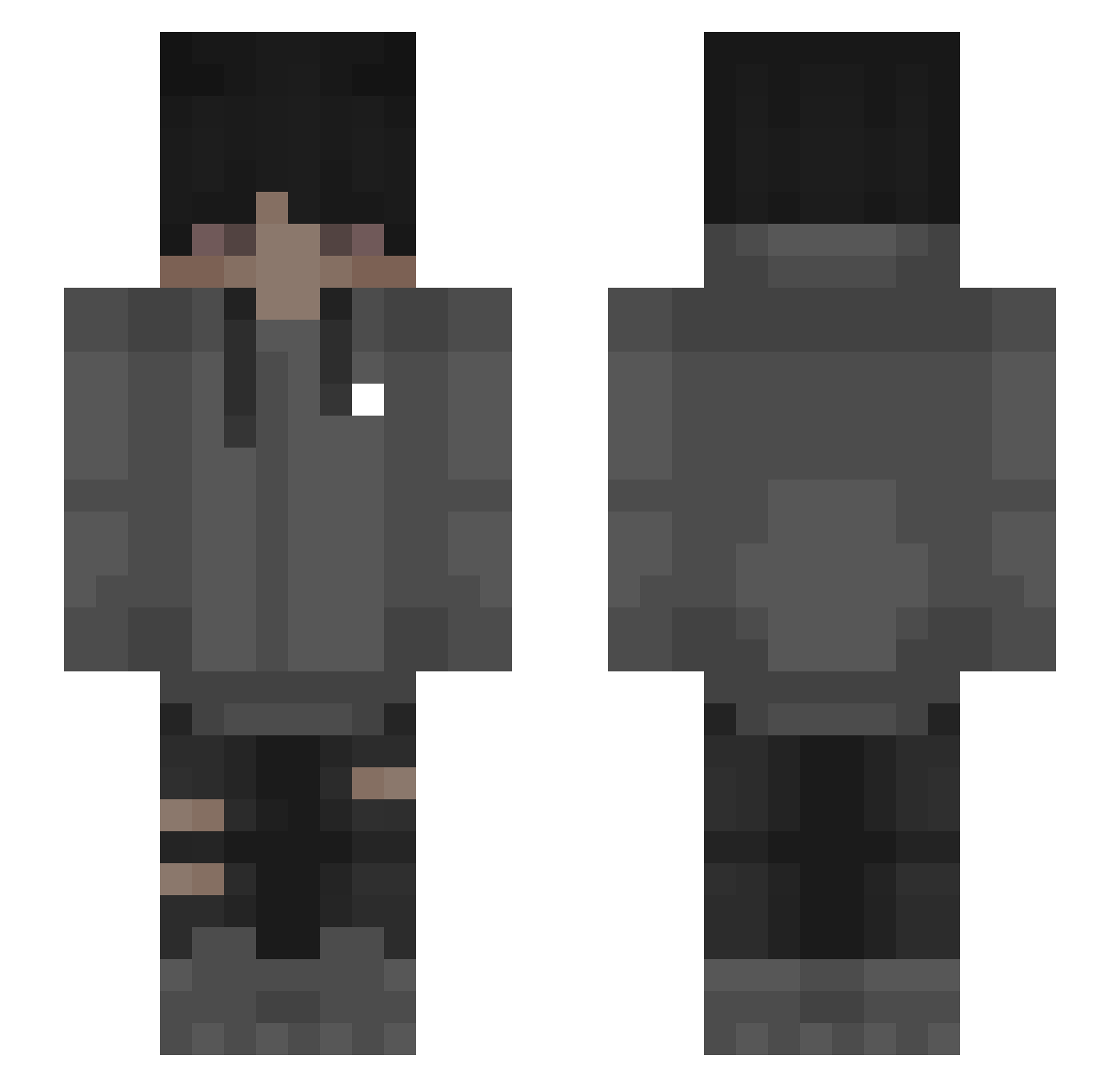 Verzibe Minecraft skin, front and back view