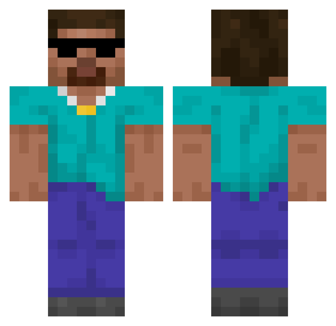 aron2k2k Minecraft skin, front and back view