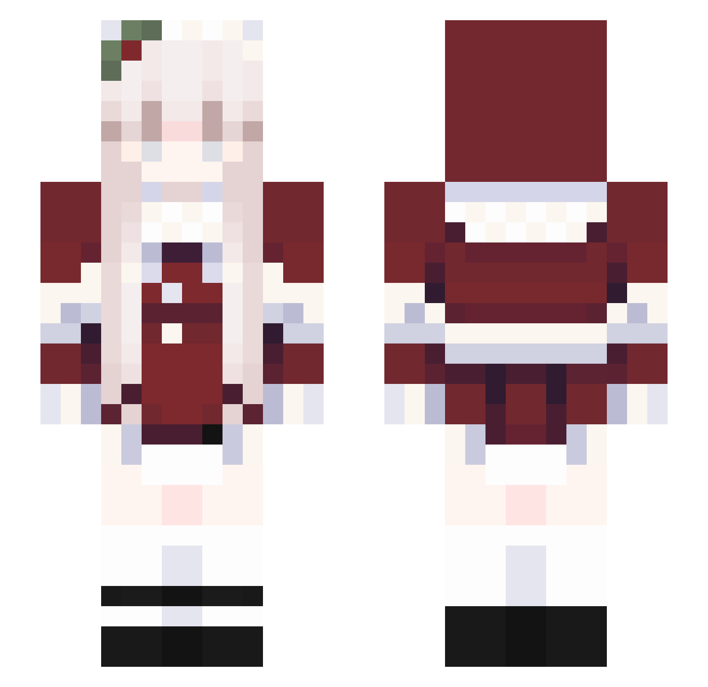 Jin_Lamyeon Minecraft skin, front and back view