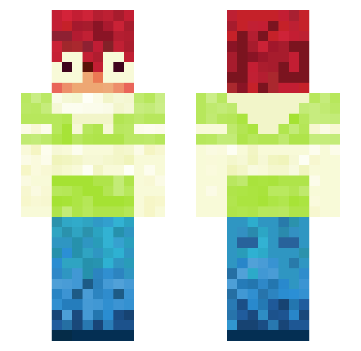 Warekawl Minecraft skin, front and back view