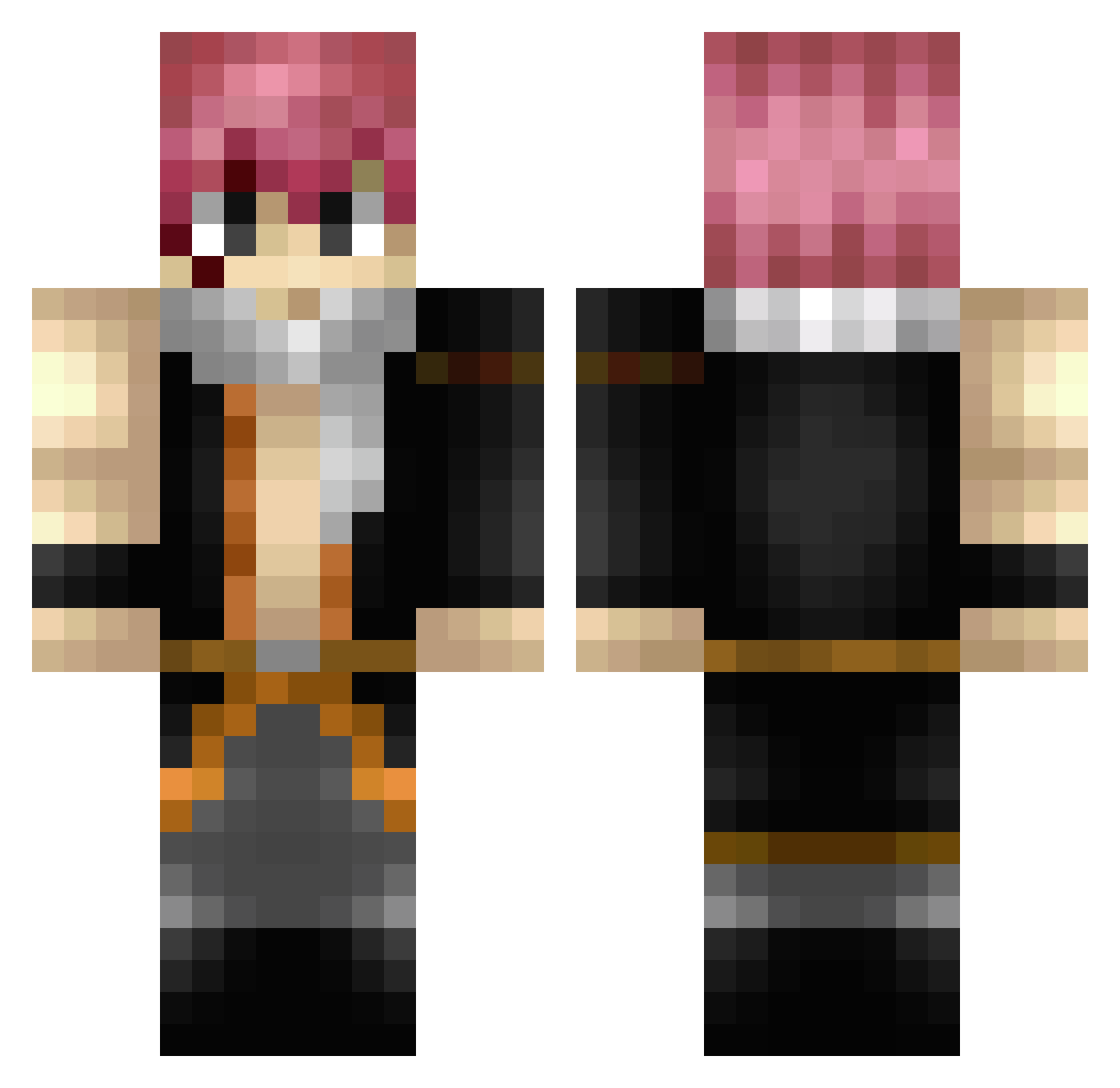 Venosaurio Minecraft skin, front and back view