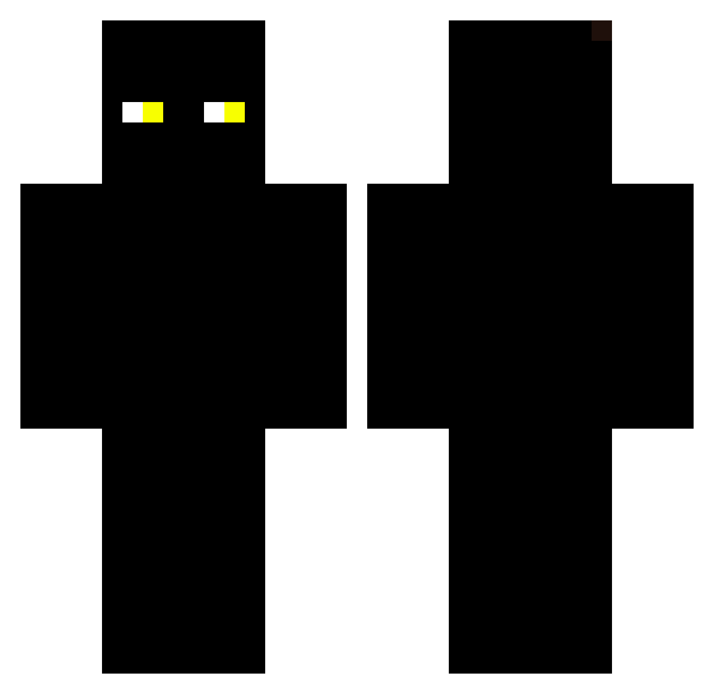 V01D1NG Minecraft skin, front and back view