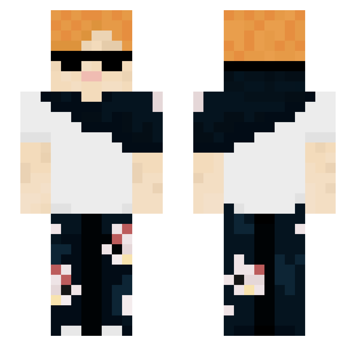 Nassssty Minecraft skin, front and back view