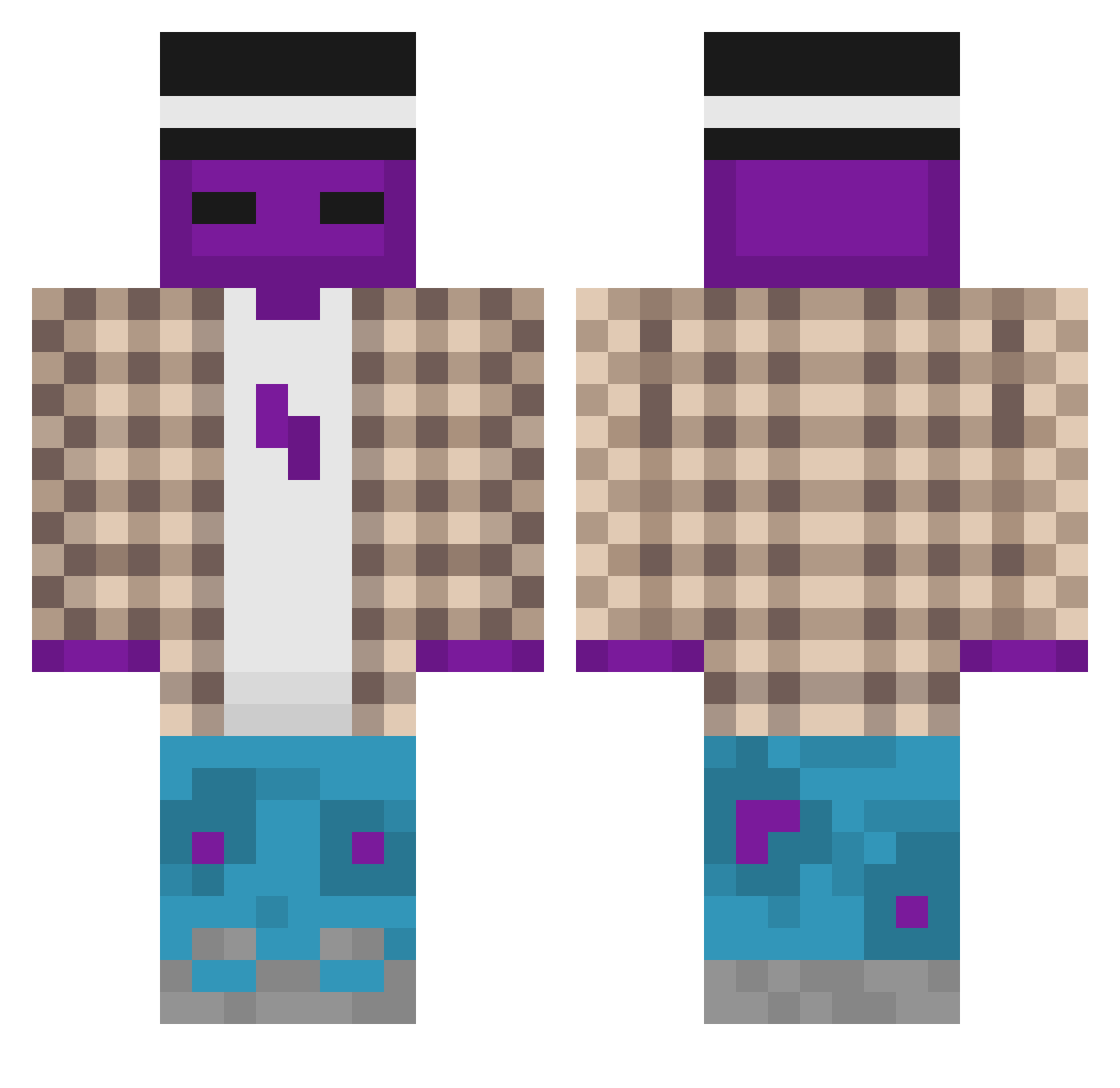 Shepherd442lucky Minecraft skin, front and back view