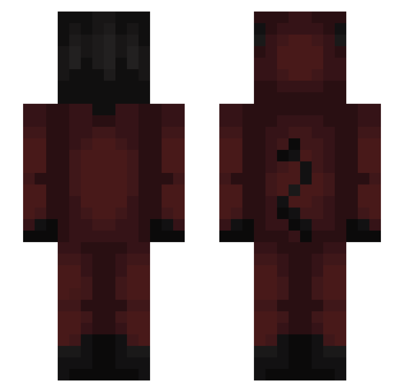 Seance Minecraft skin, front and back view