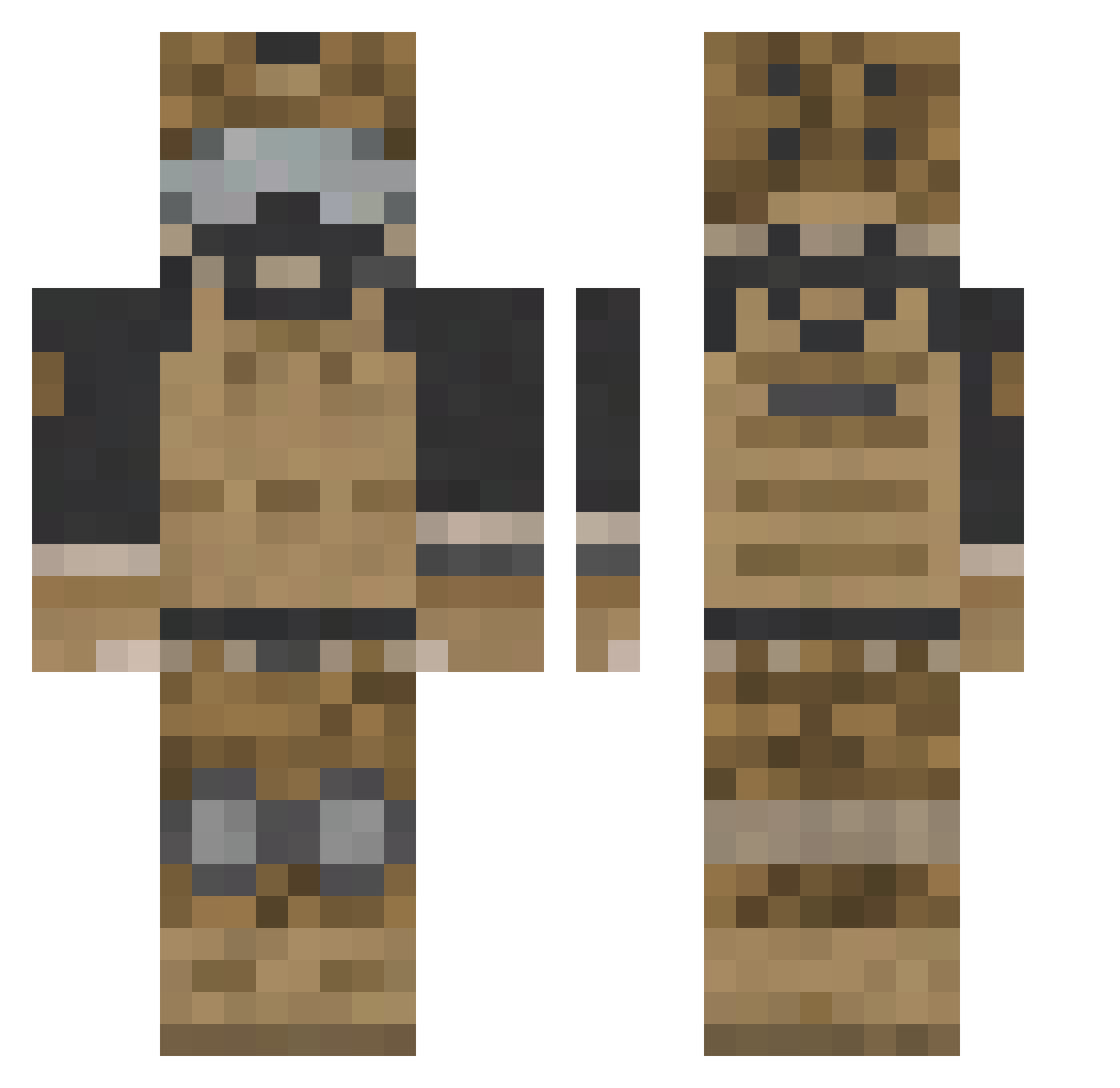 Hikka_Operator Minecraft skin, front and back view