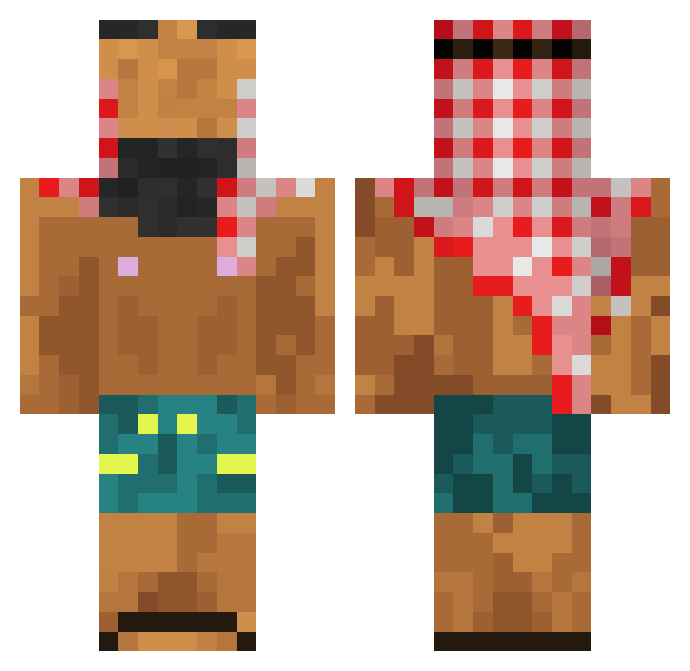 ThomasRas Minecraft skin, front and back view