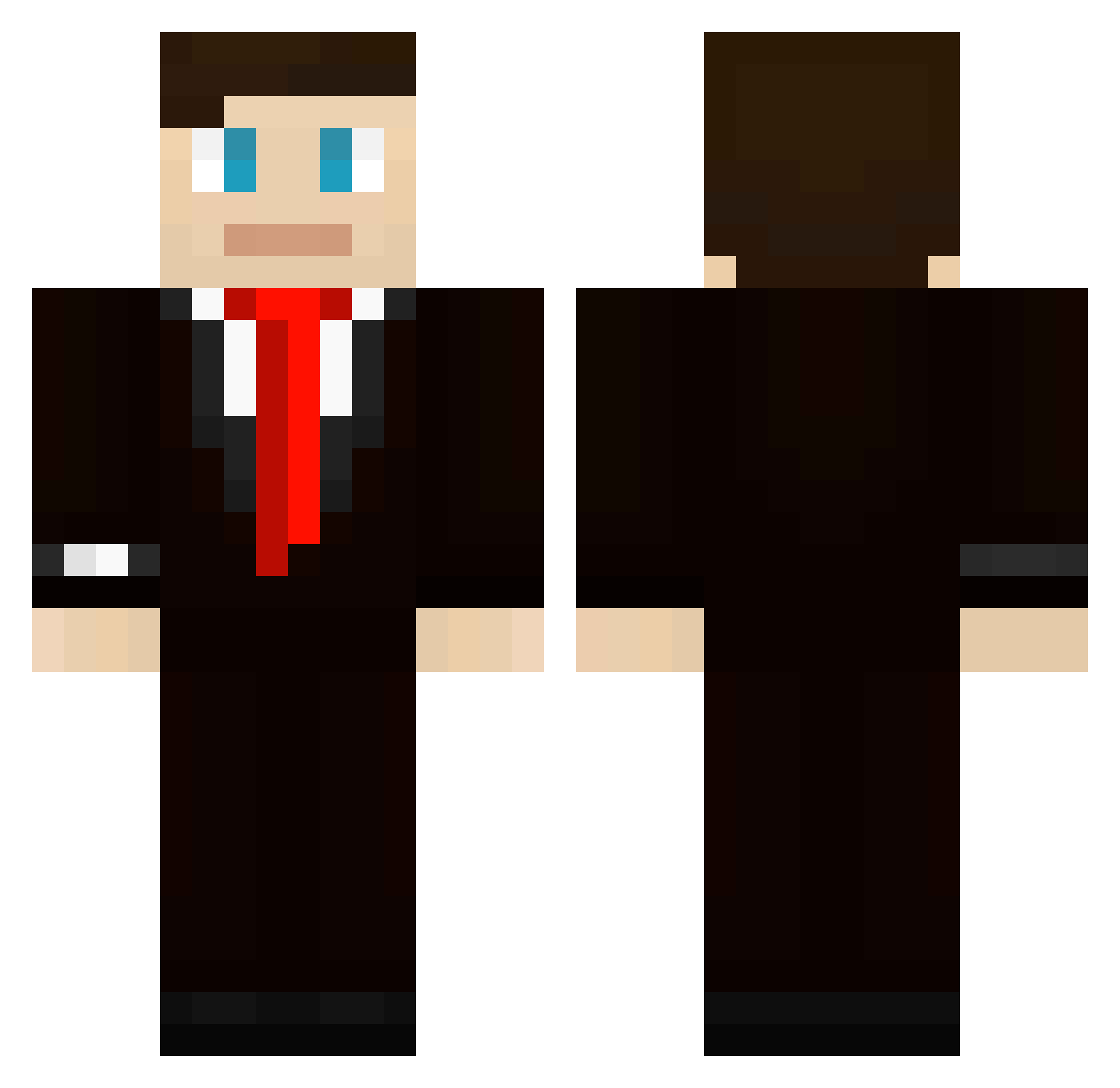 SubBubble Minecraft skin, front and back view