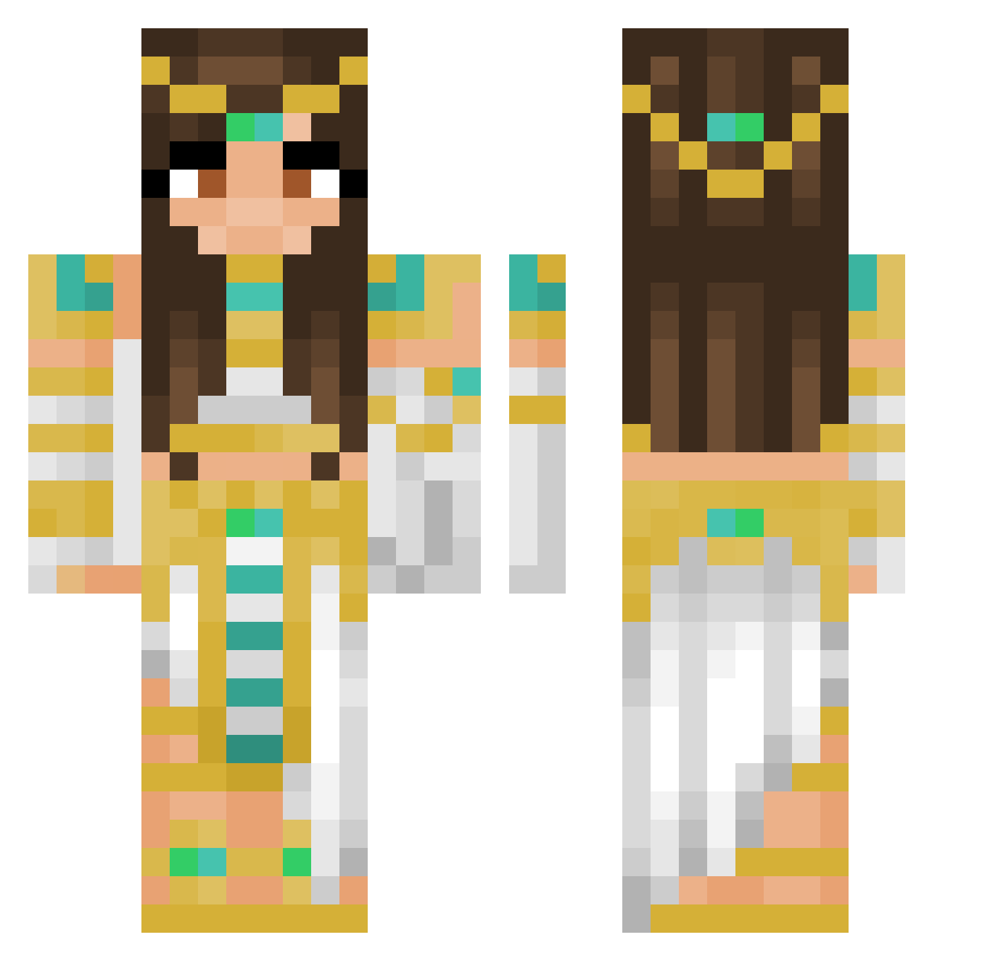 xCatastrophic Minecraft skin, front and back view