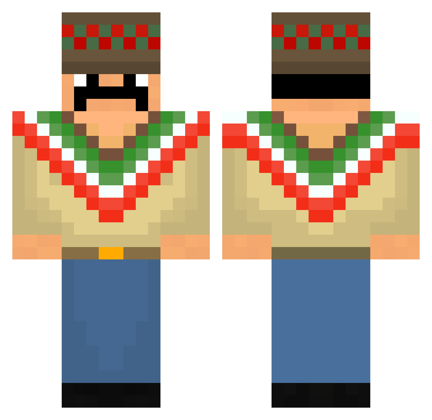 tinyserb Minecraft skin, front and back view