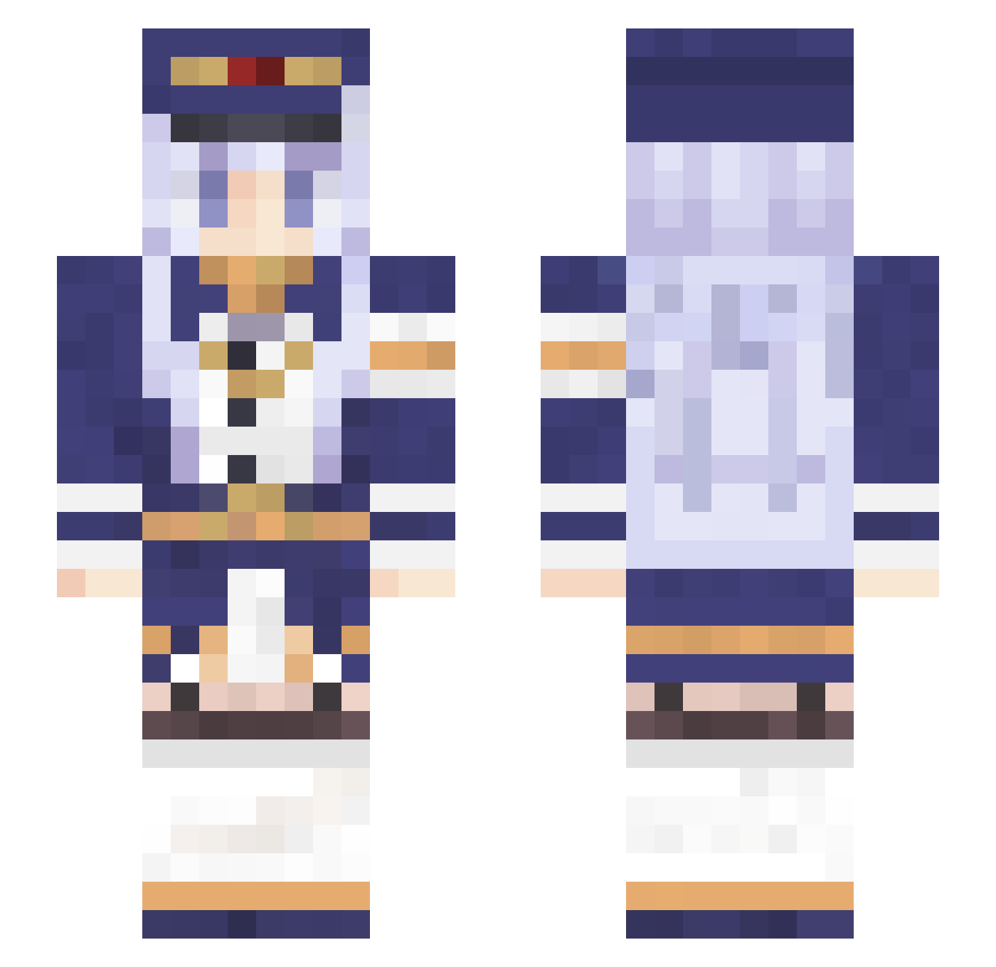 Lopaque Minecraft skin, front and back view