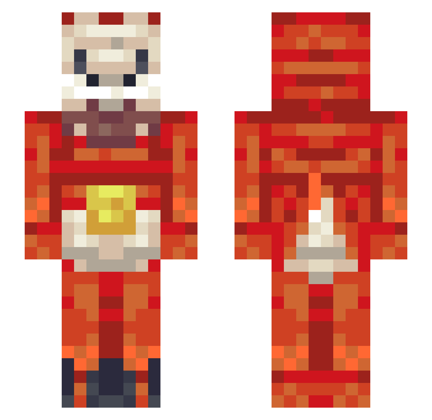Siriligtincoma Minecraft skin, front and back view