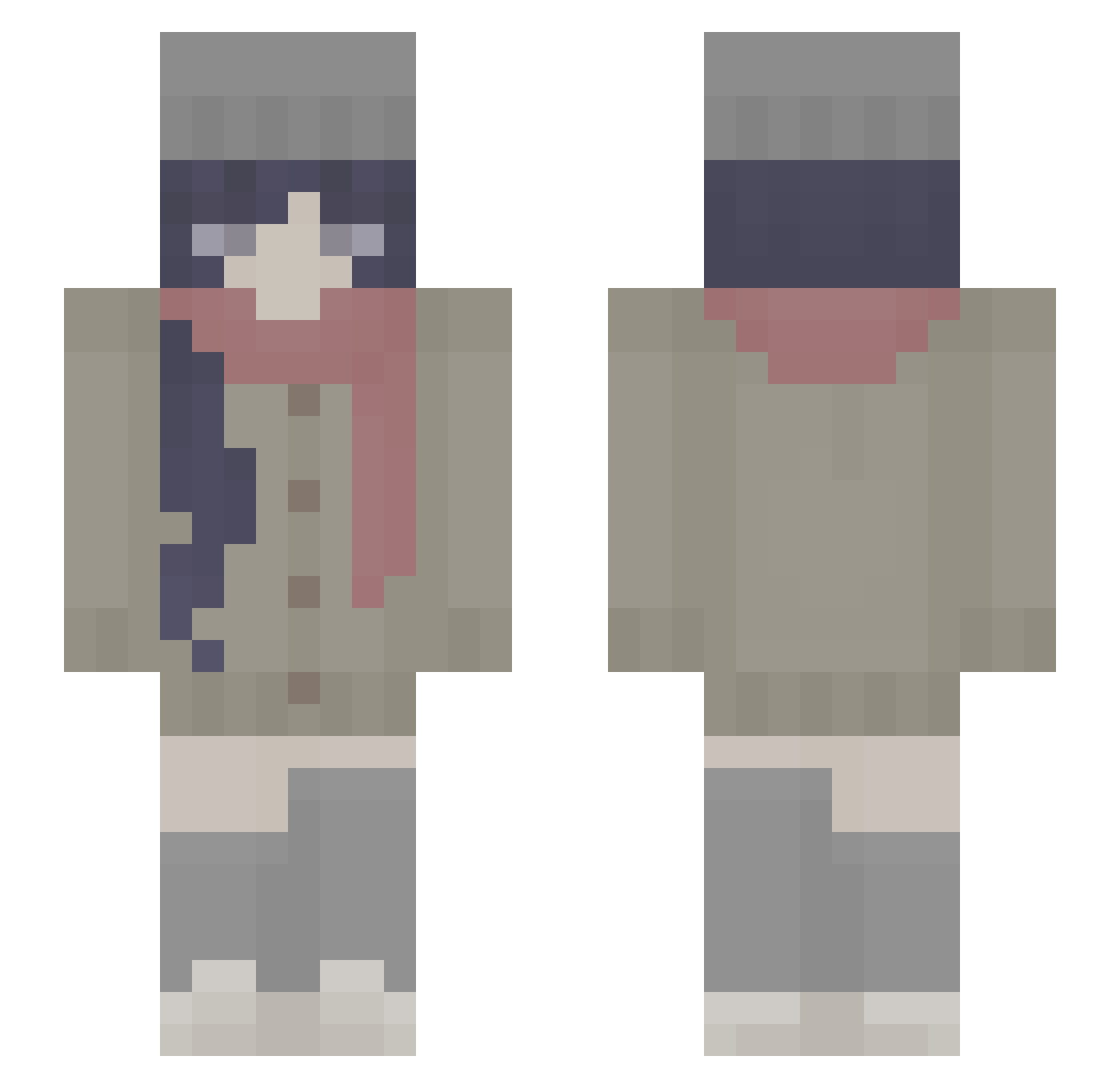 morphinelean Minecraft skin, front and back view
