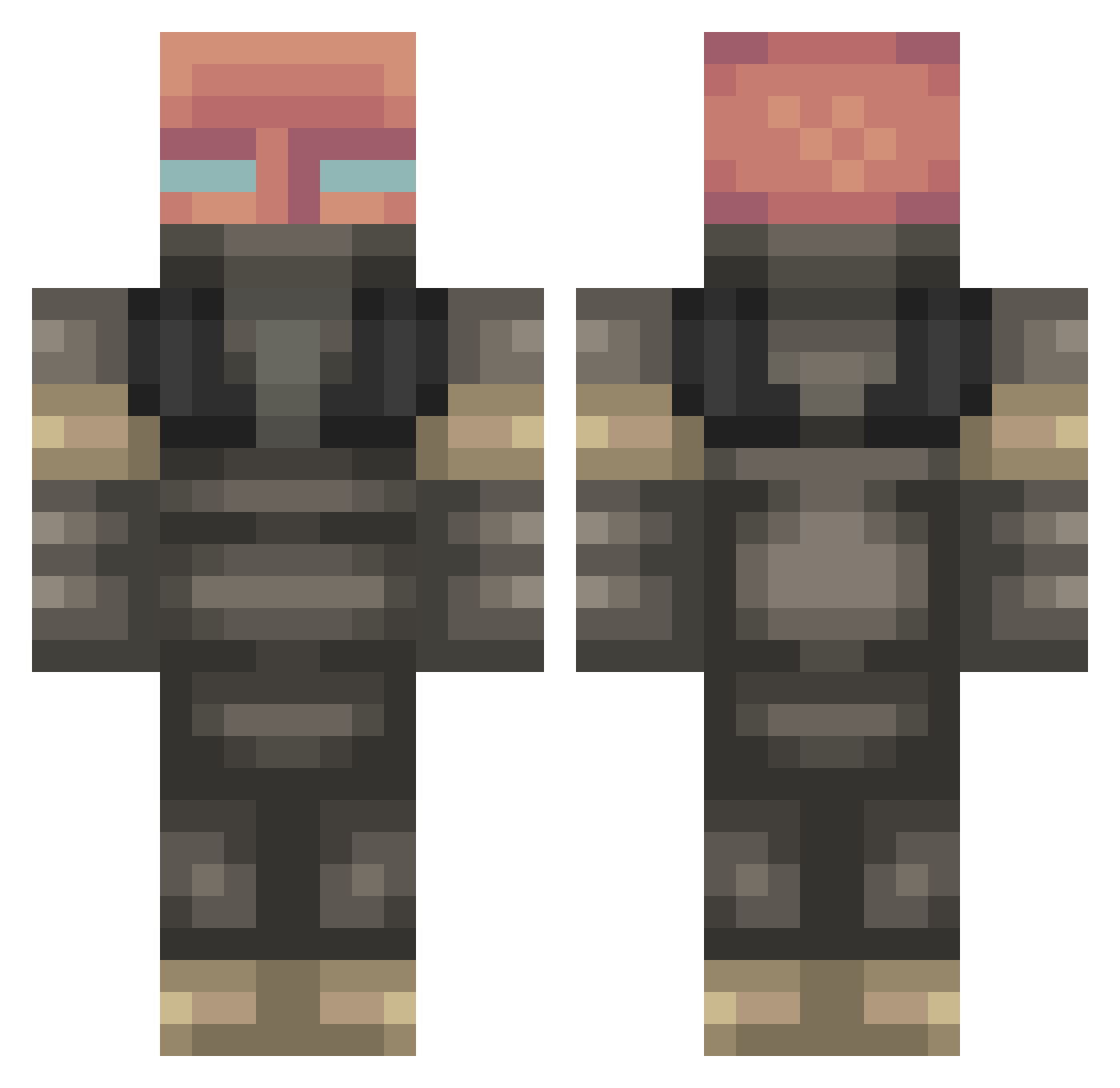 Kenwah Minecraft skin, front and back view
