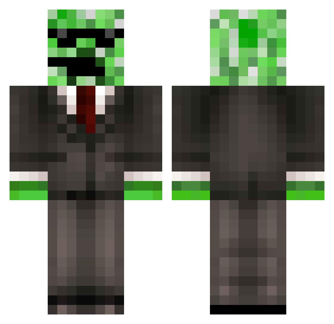 PrHector Minecraft skin, front and back view