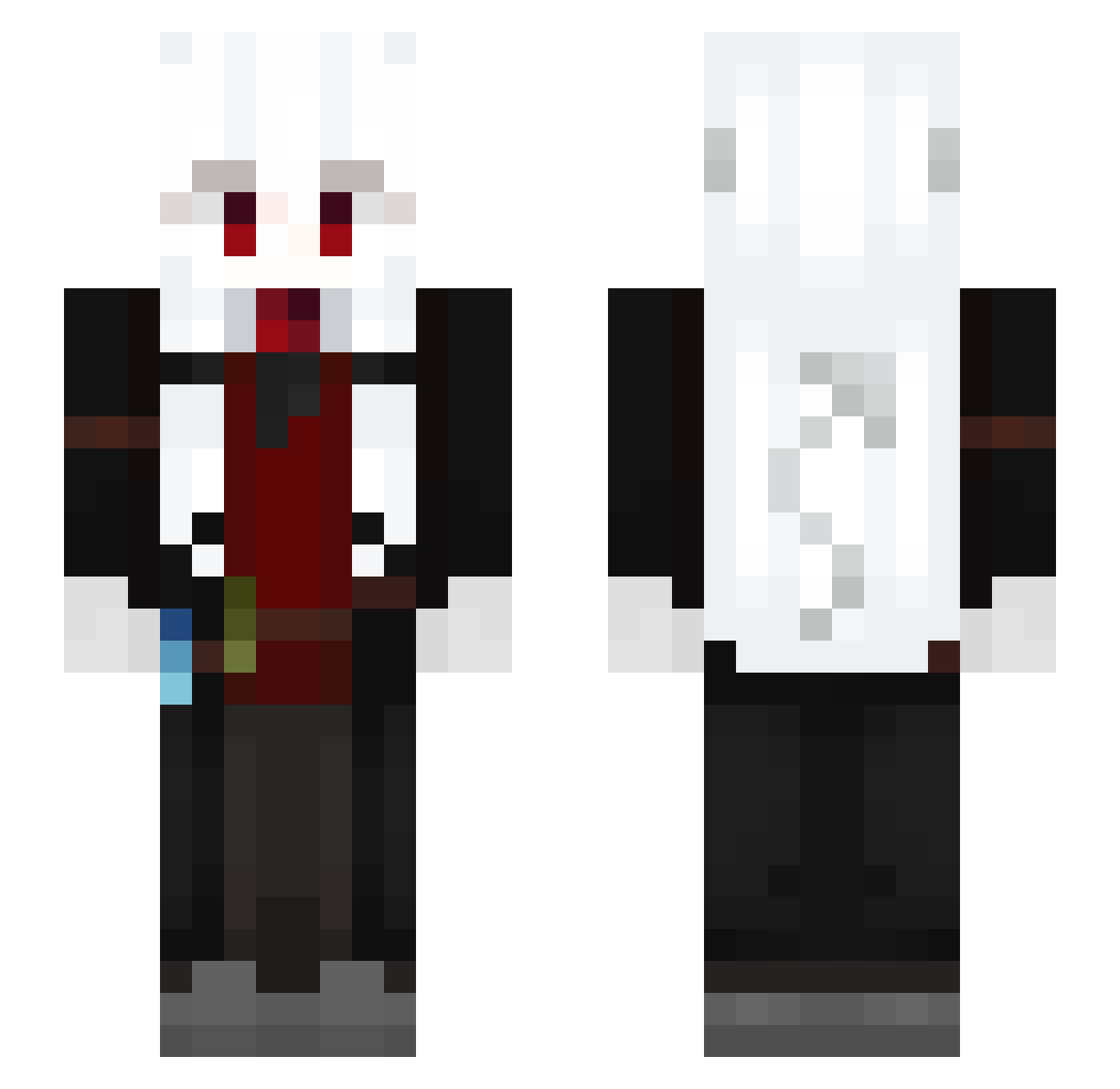Remilith Minecraft skin, front and back view