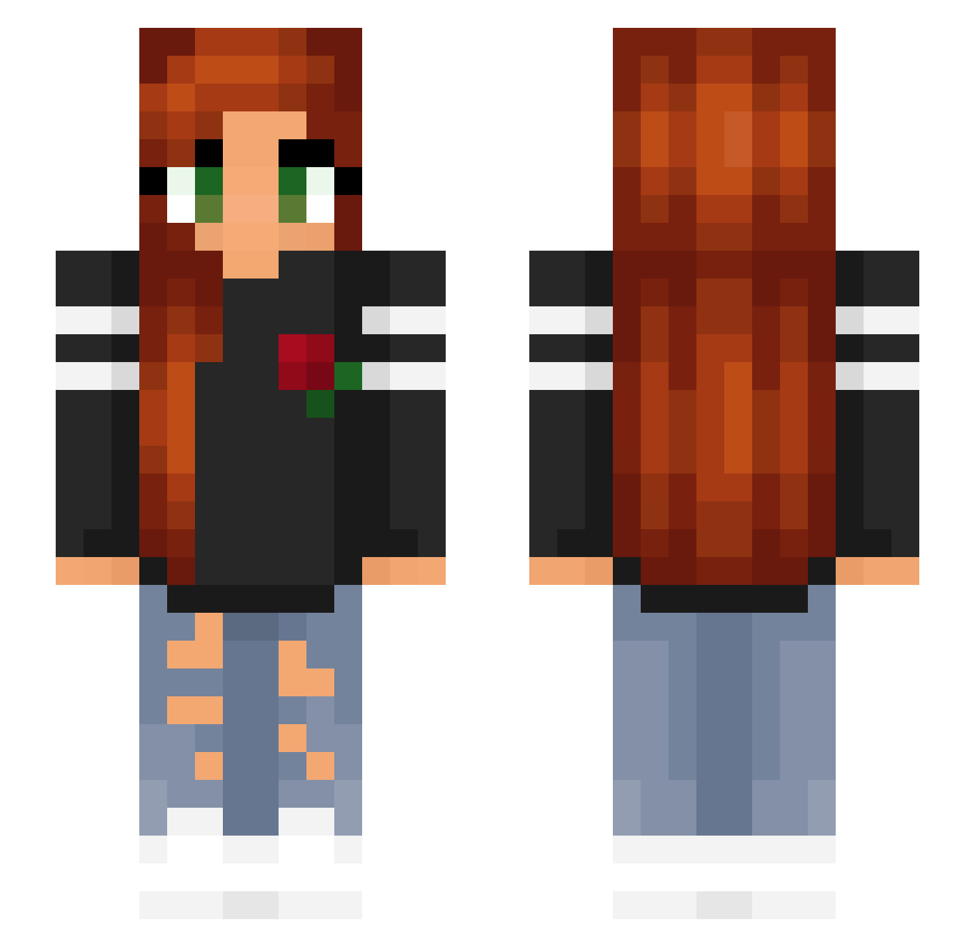Helsa Minecraft skin, front and back view