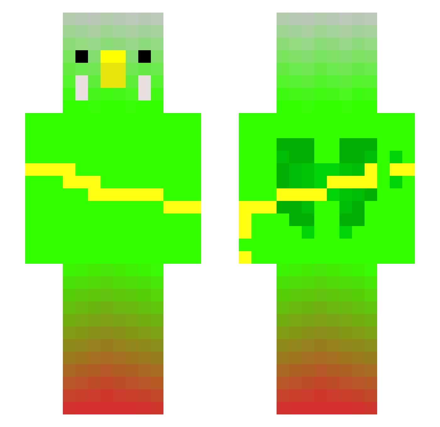 beenell Minecraft skin, front and back view