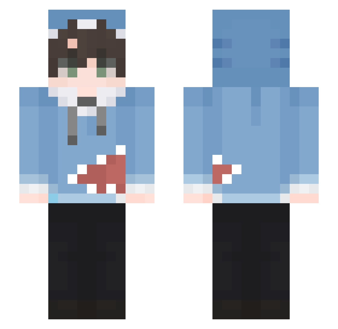 zFenyx Minecraft skin, front and back view