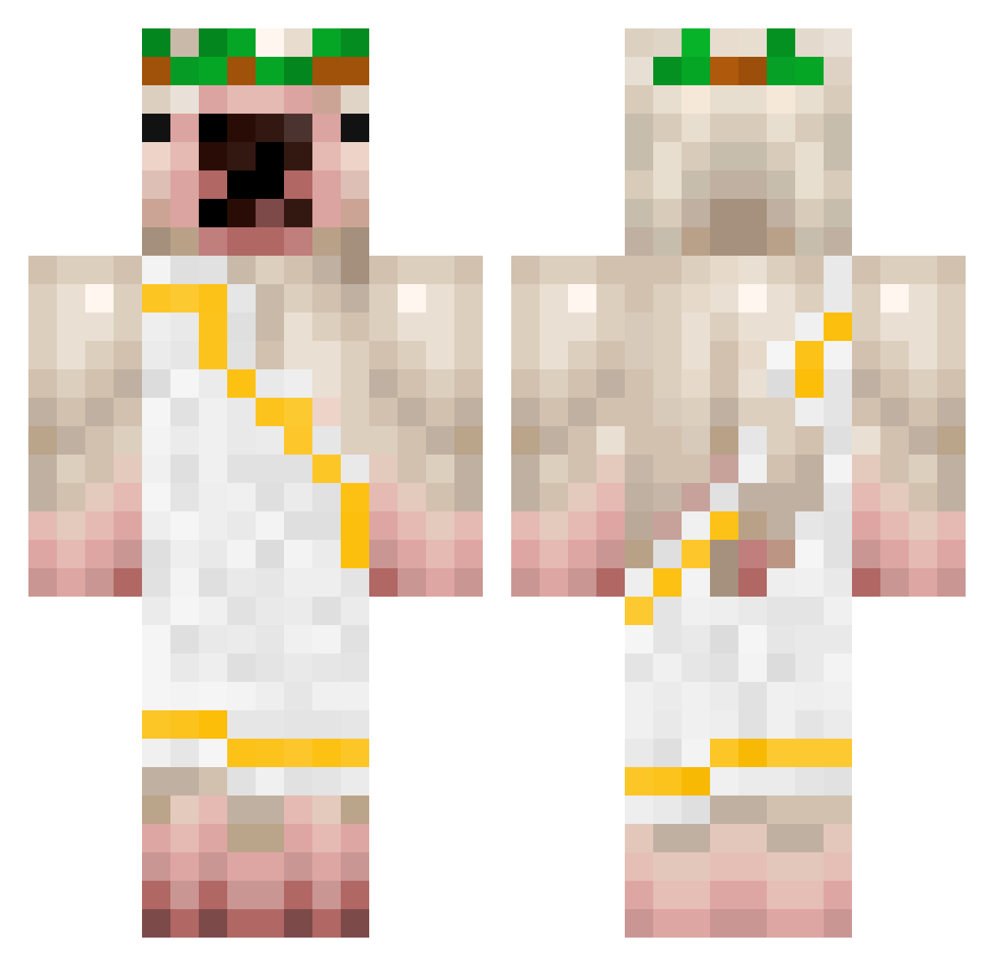 Bwush Minecraft skin, front and back view