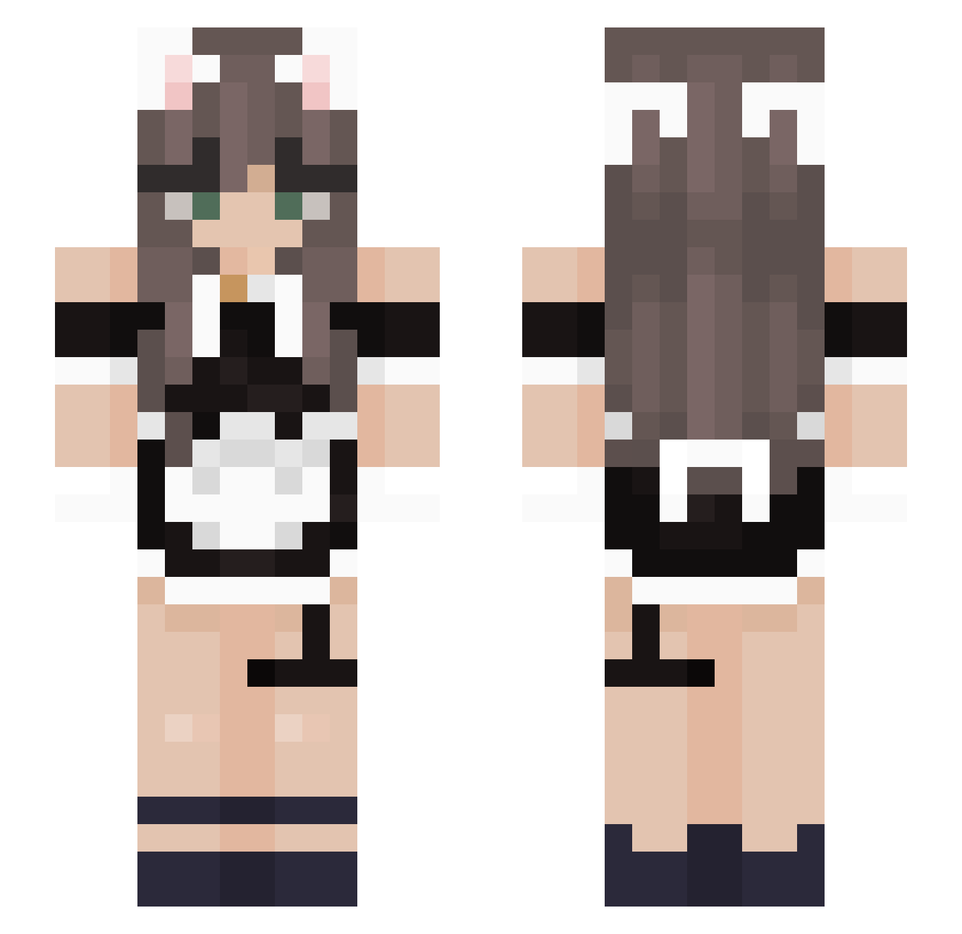 Rayyyye Minecraft skin, front and back view