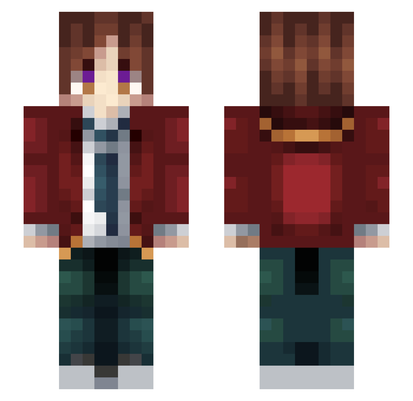 Tomi3010 Minecraft skin, front and back view