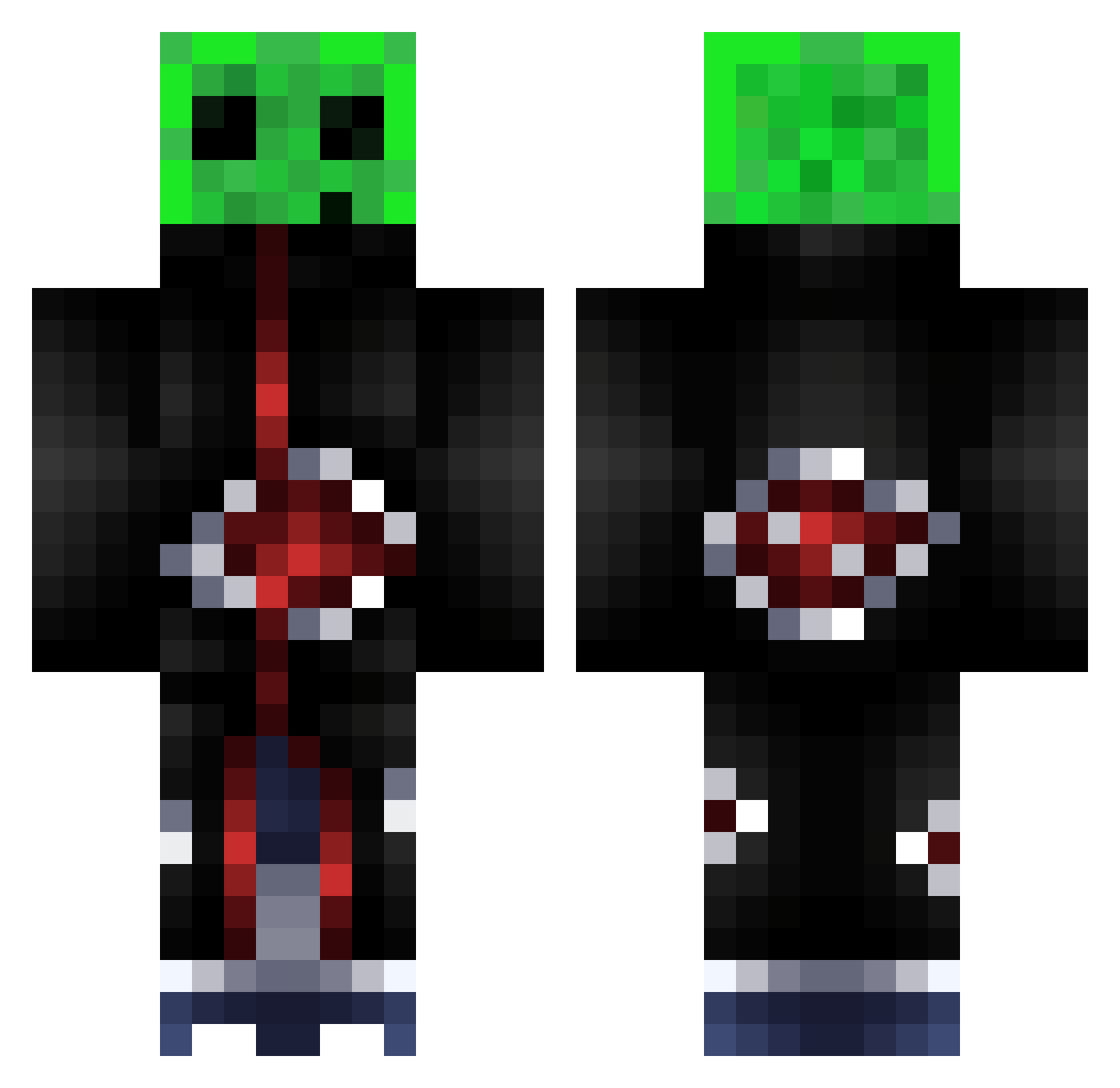 PoGger_ZLT Minecraft skin, front and back view