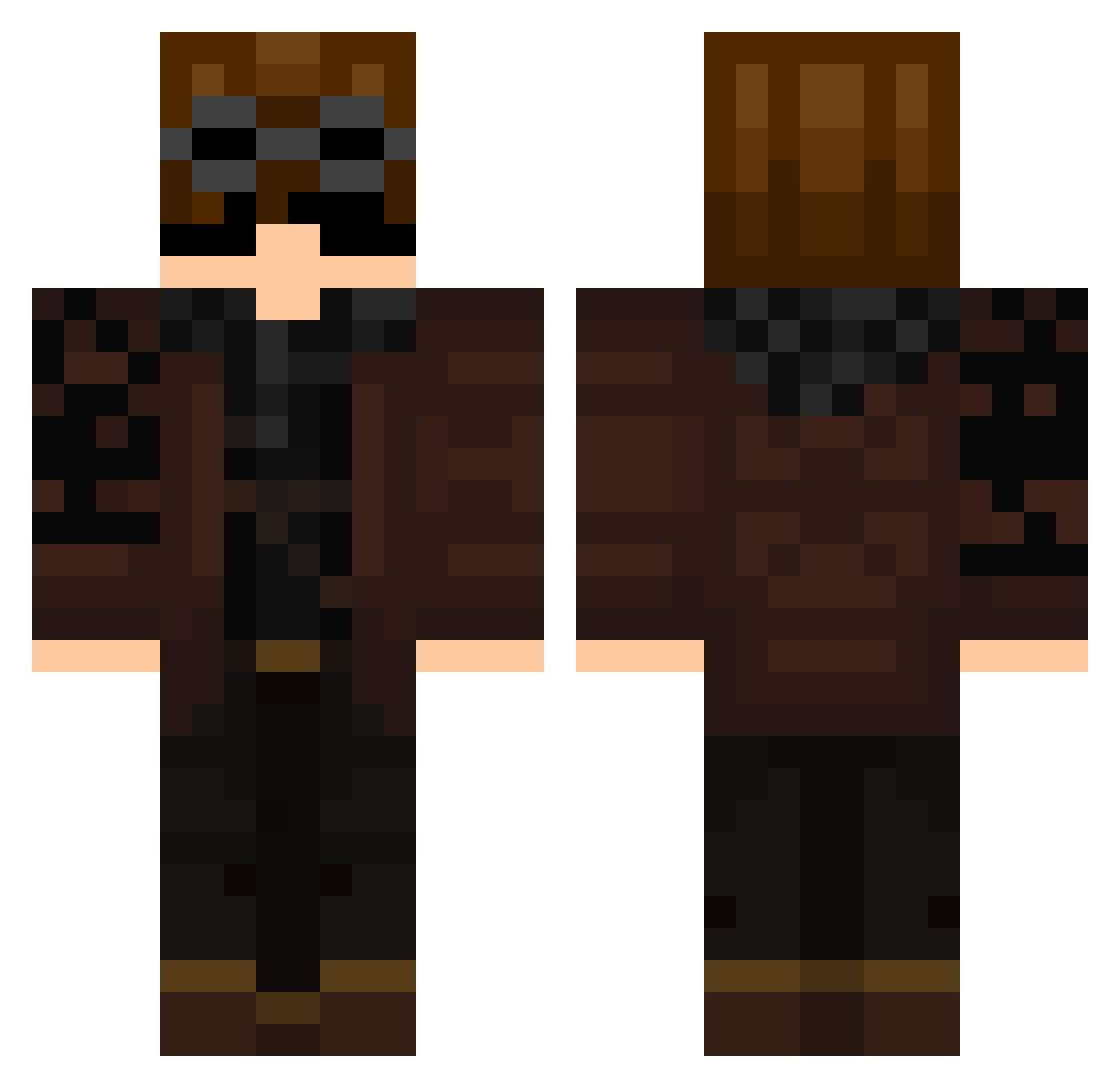 Stranger_notHim Minecraft skin, front and back view