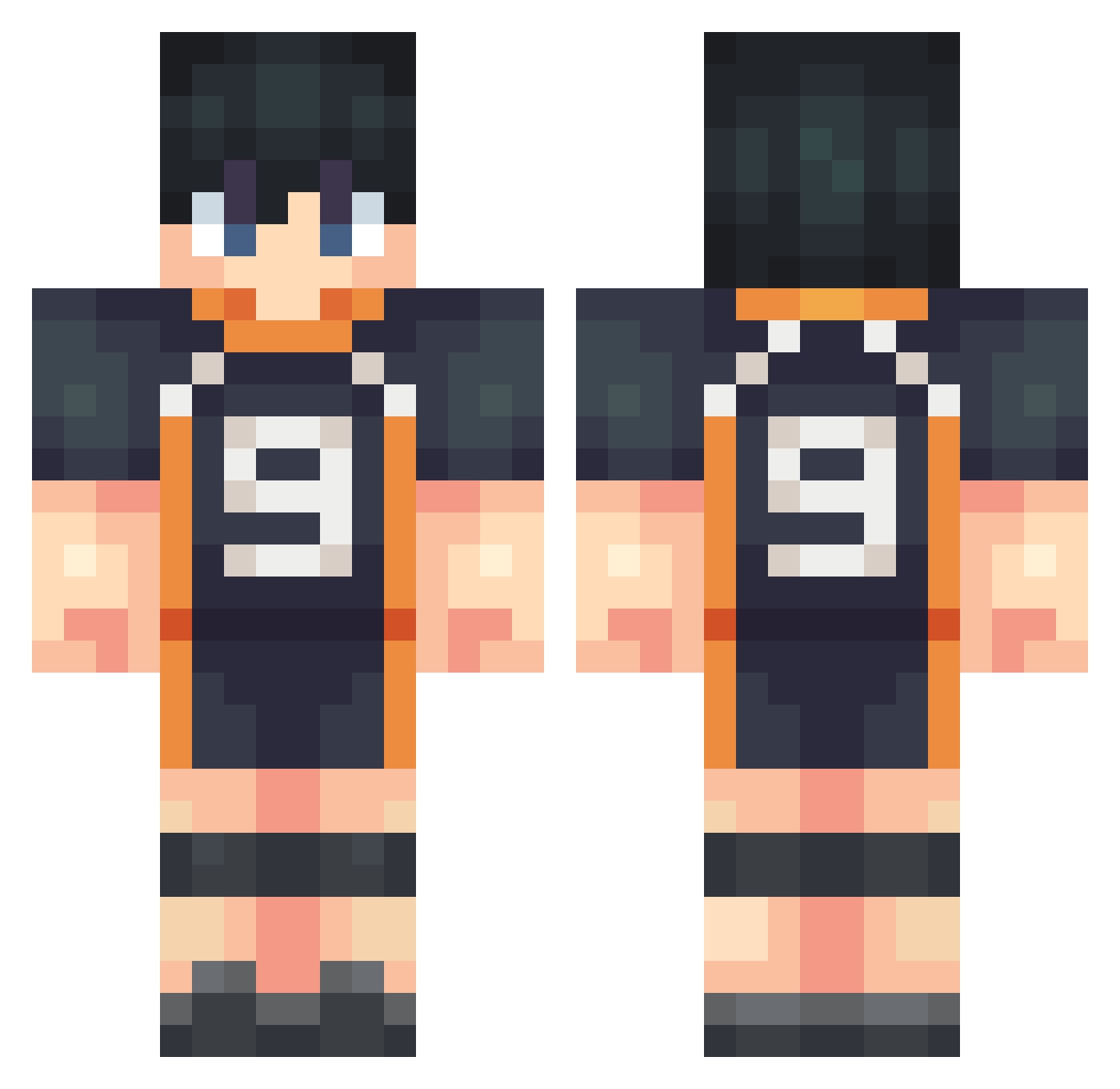 Takashyy Minecraft skin, front and back view