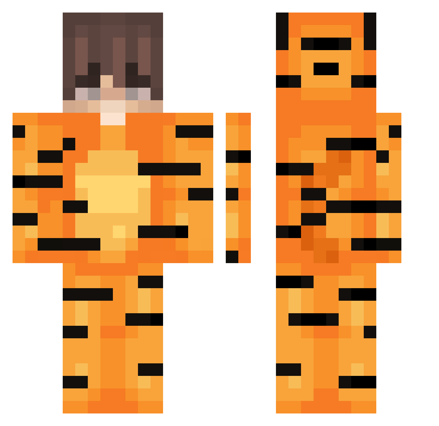 XdDf Minecraft skin, front and back view