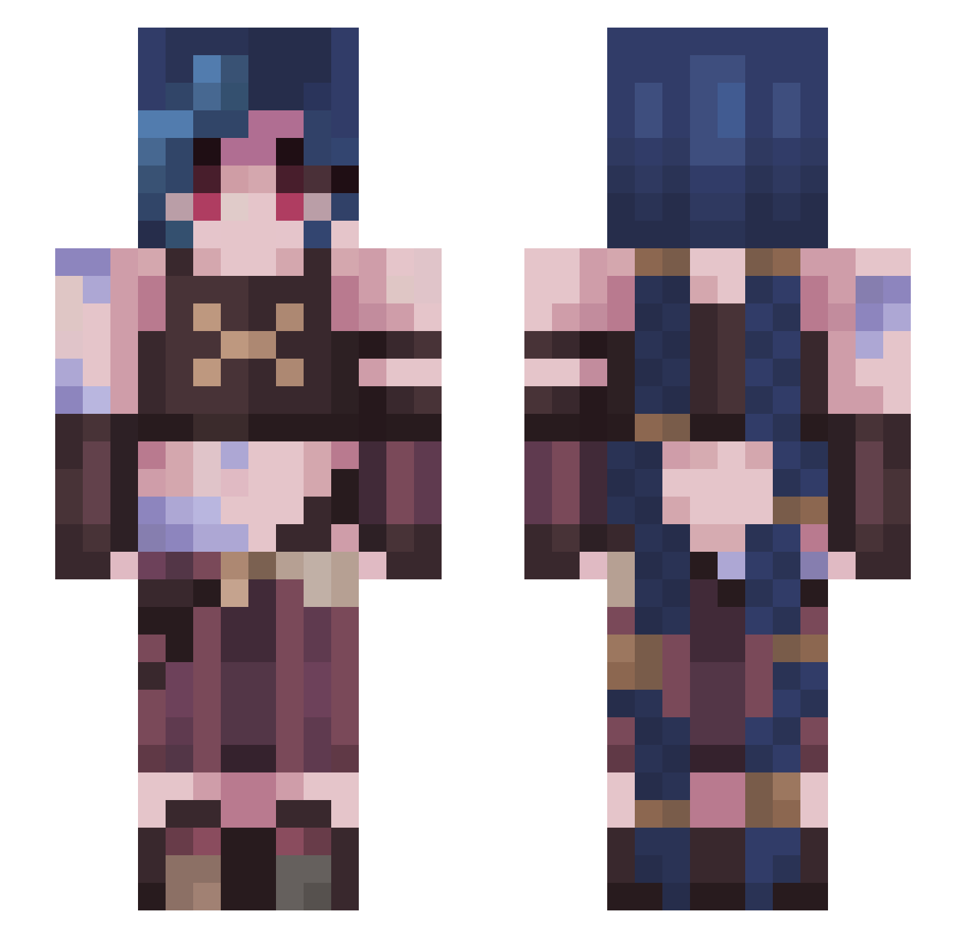 Chiara8203 Minecraft skin, front and back view