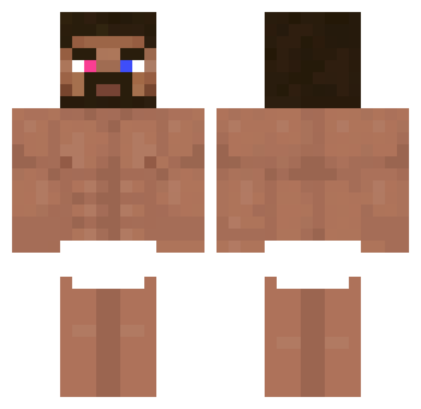 SkibidiMalthe Minecraft skin, front and back view
