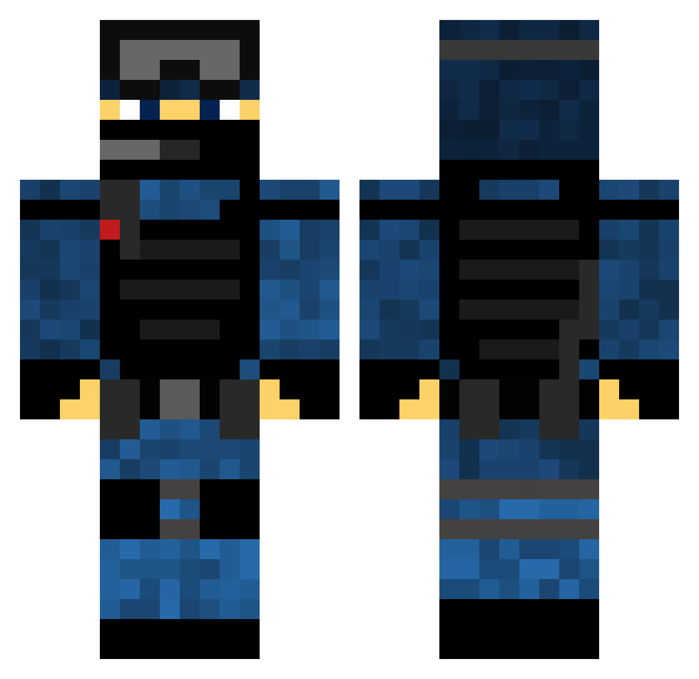 TankHaul78 Minecraft skin, front and back view