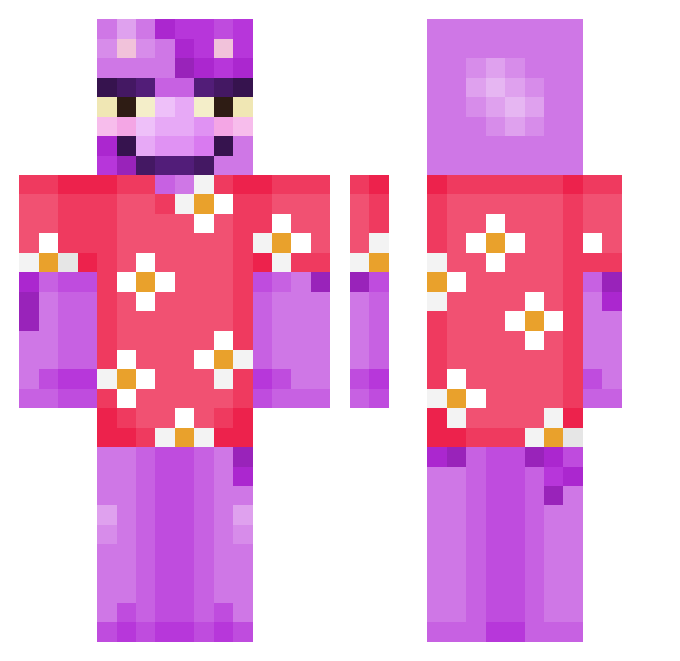 Borkerr Minecraft skin, front and back view